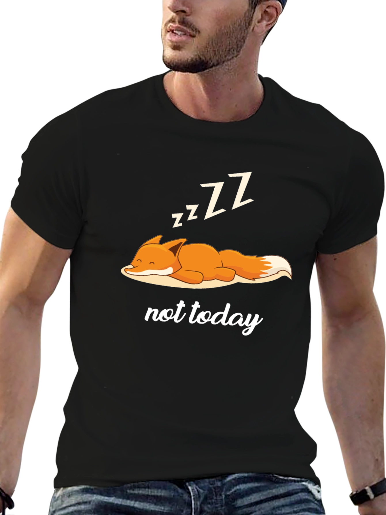Lazy Fox Graphic T-Shirt - Not Today!