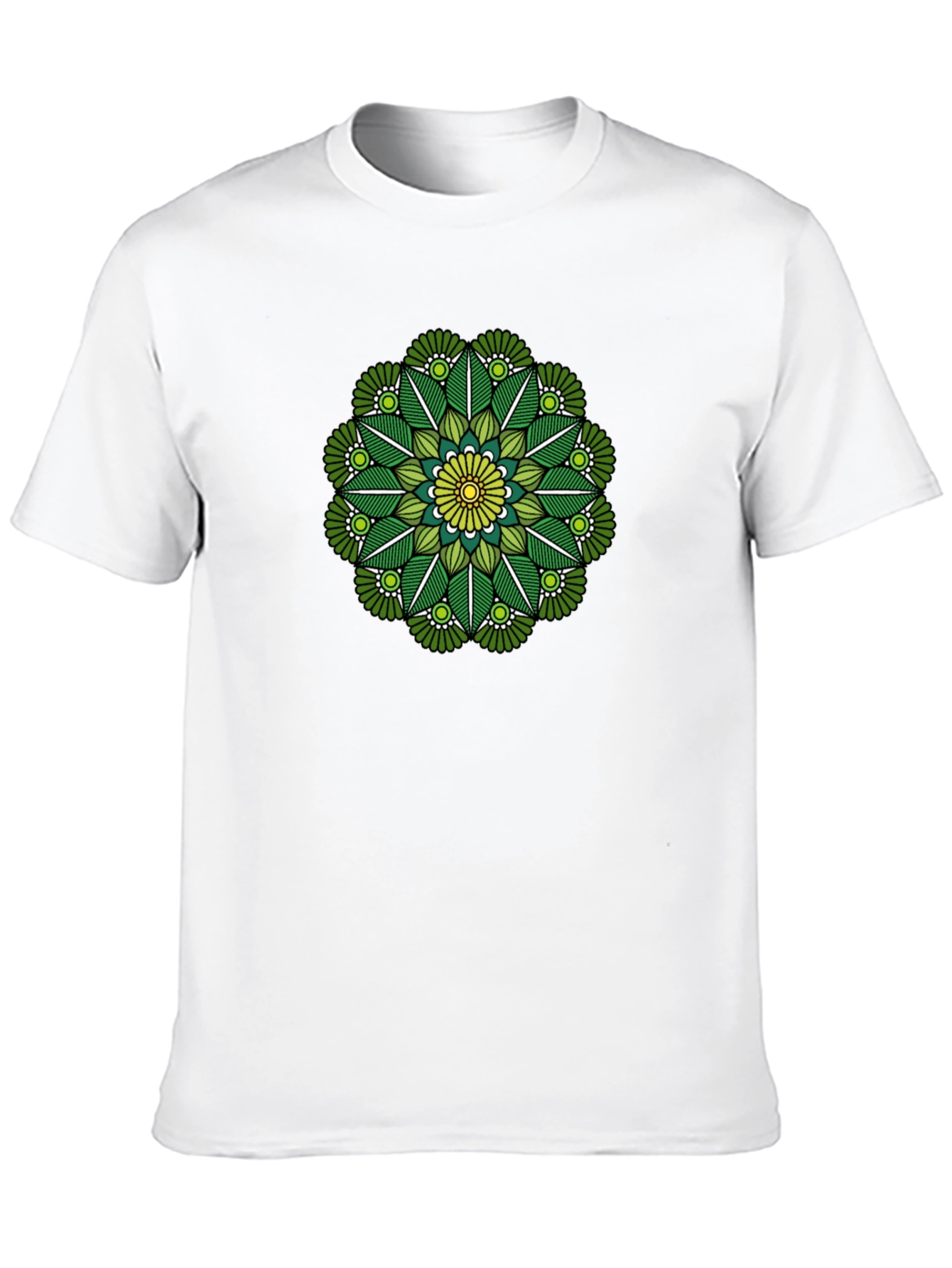Green Mandala Graphic Tee - Stylish Black T-Shirt