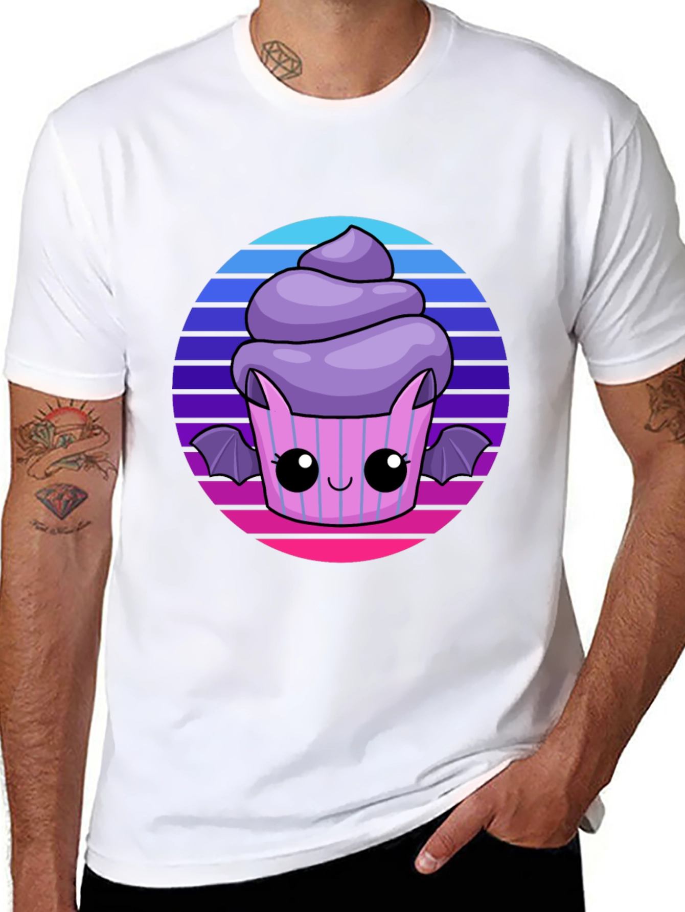 Cute Spooky Bat Cupcake Tee - Fun Halloween Shirt