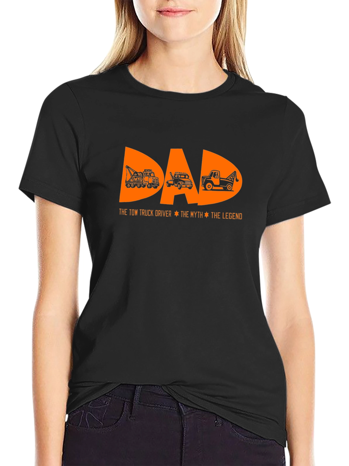 DAD Tow Truck Driver T-Shirt Black