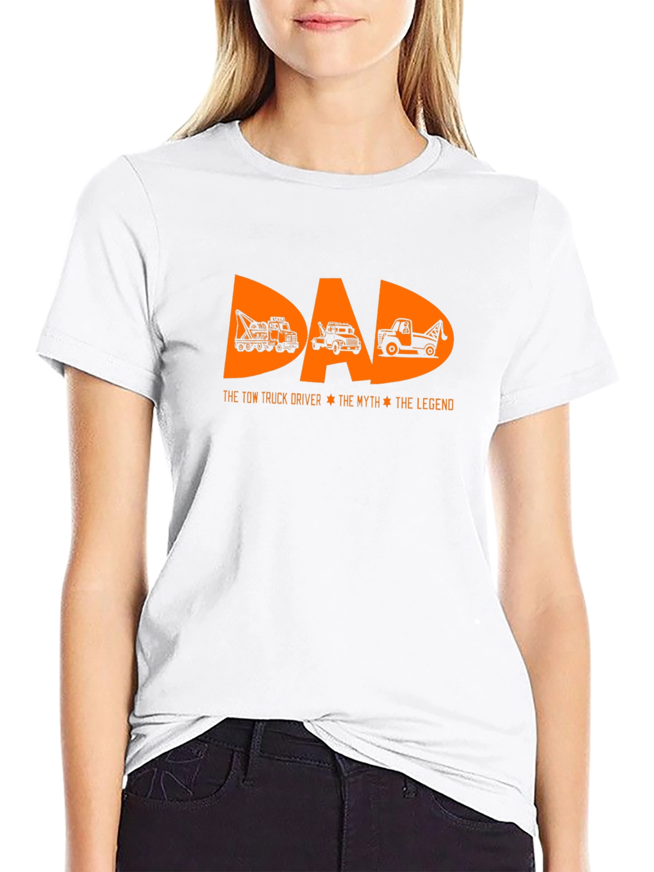 DAD Tow Truck Driver T-Shirt Black