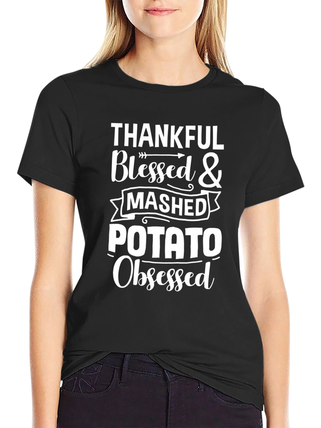 Thankful Blessed & Mashed Potato Obsessed T-Shirt