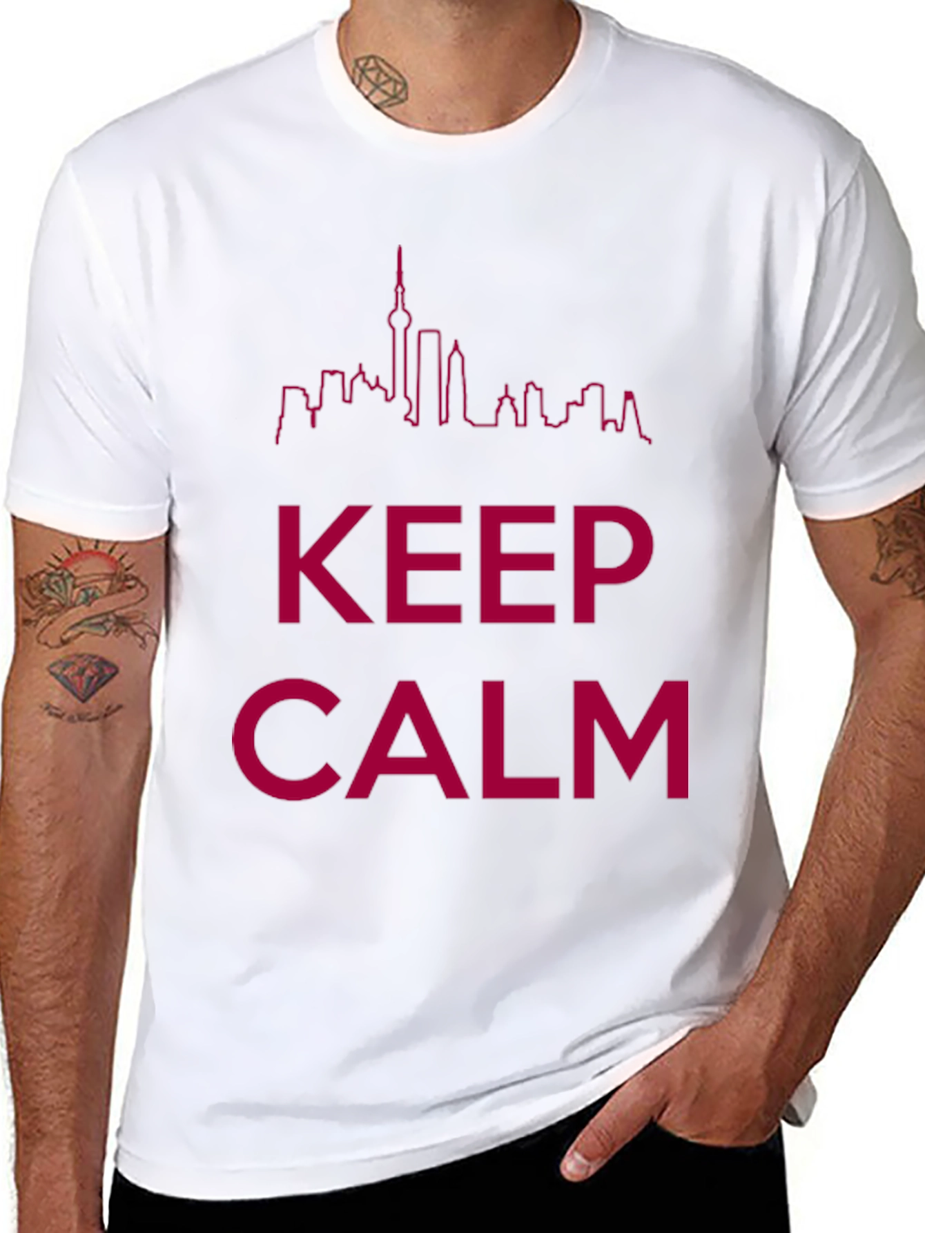 Keep Calm Skyline Graphic Tee - Black
