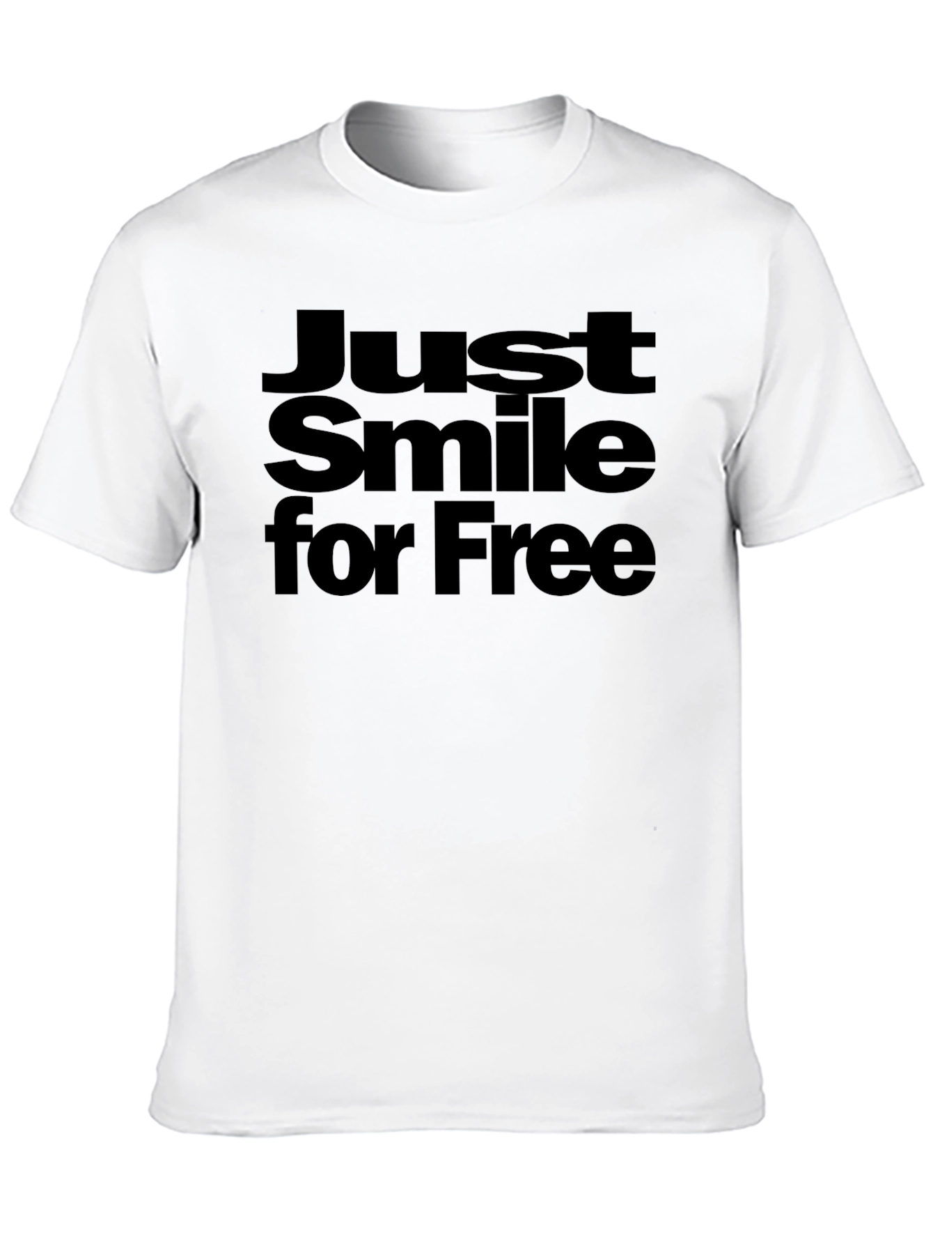 Just Smile for Free Black Graphic Tee Shirt
