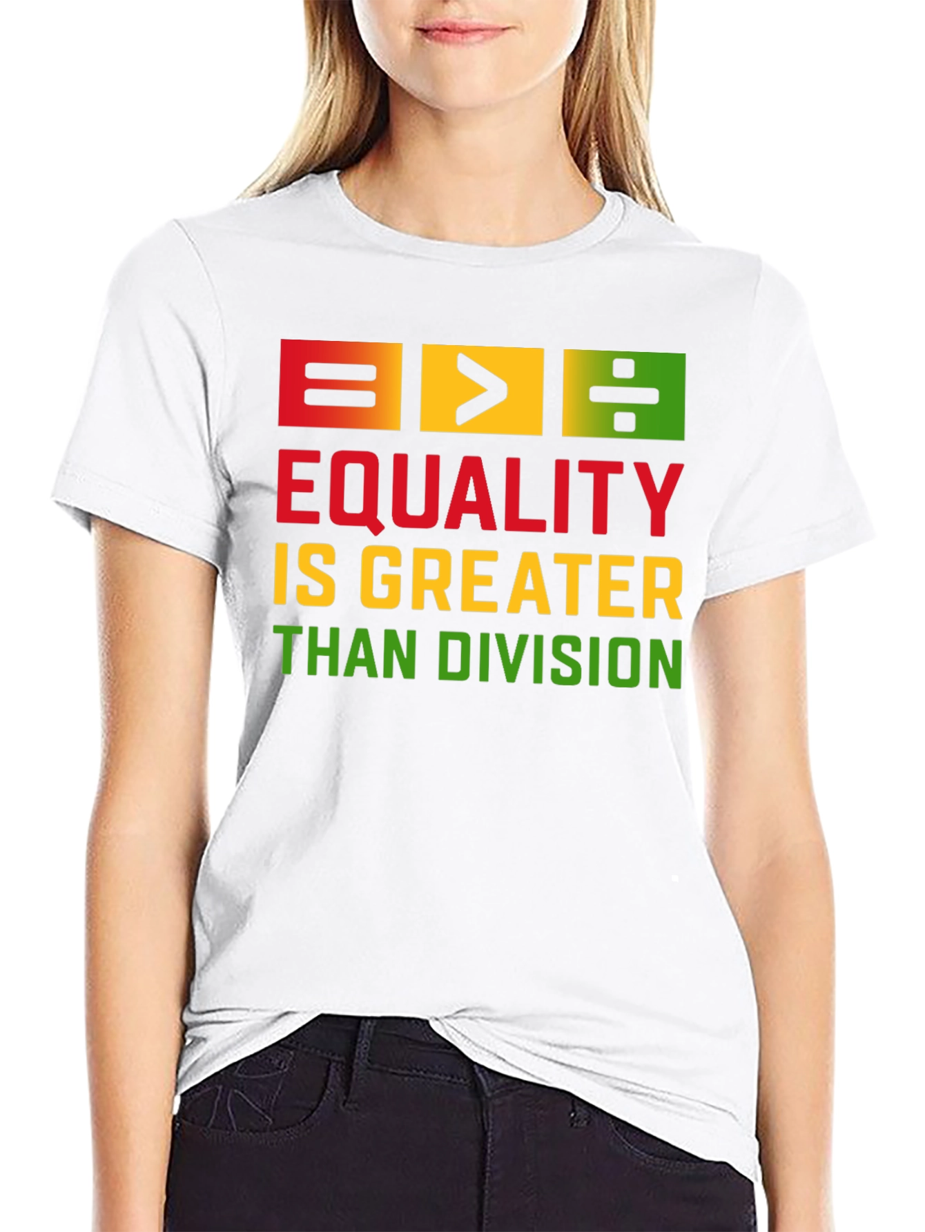 Equality Is Greater Than Division Black T-Shirt