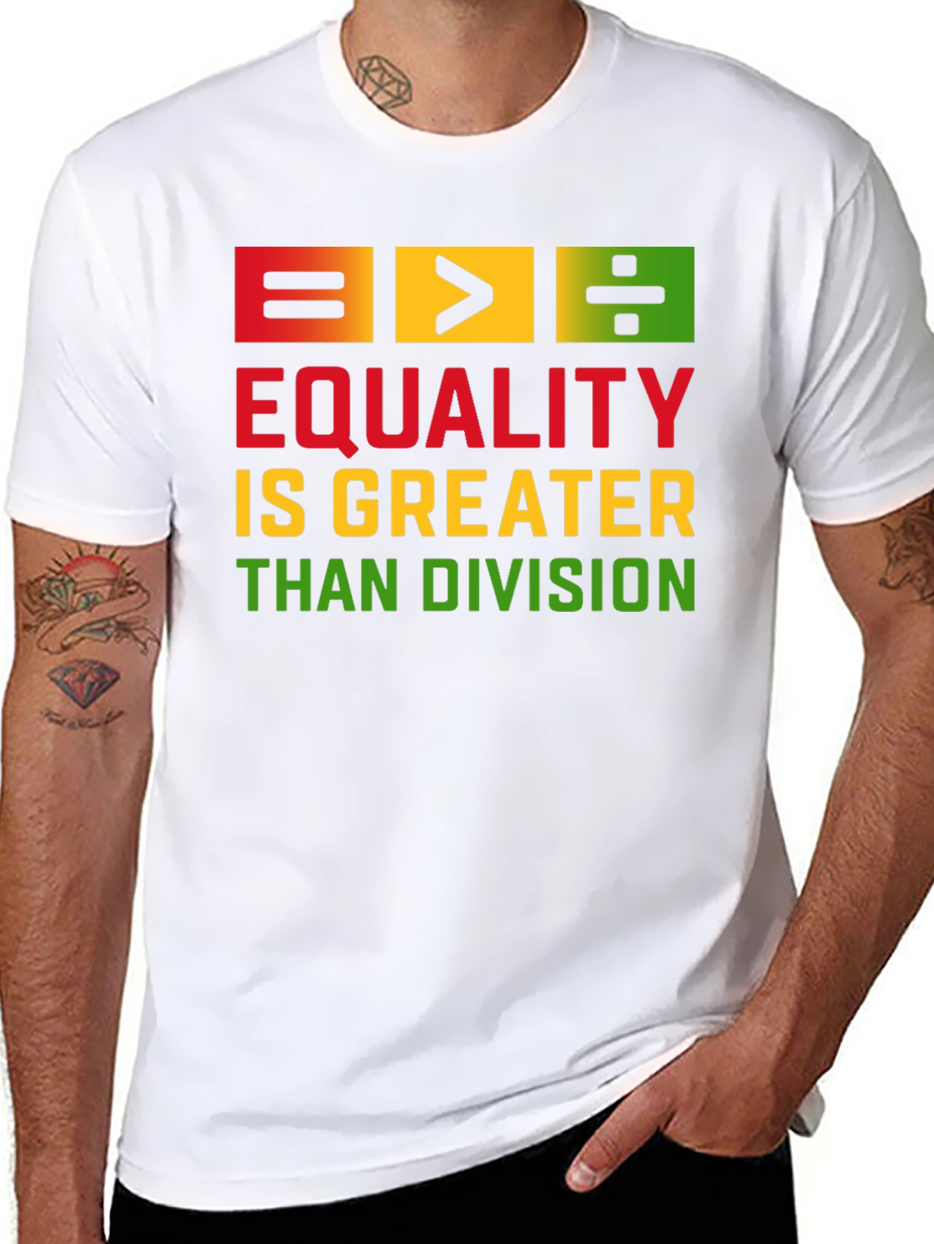 Equality Is Greater Than Division Black T-Shirt