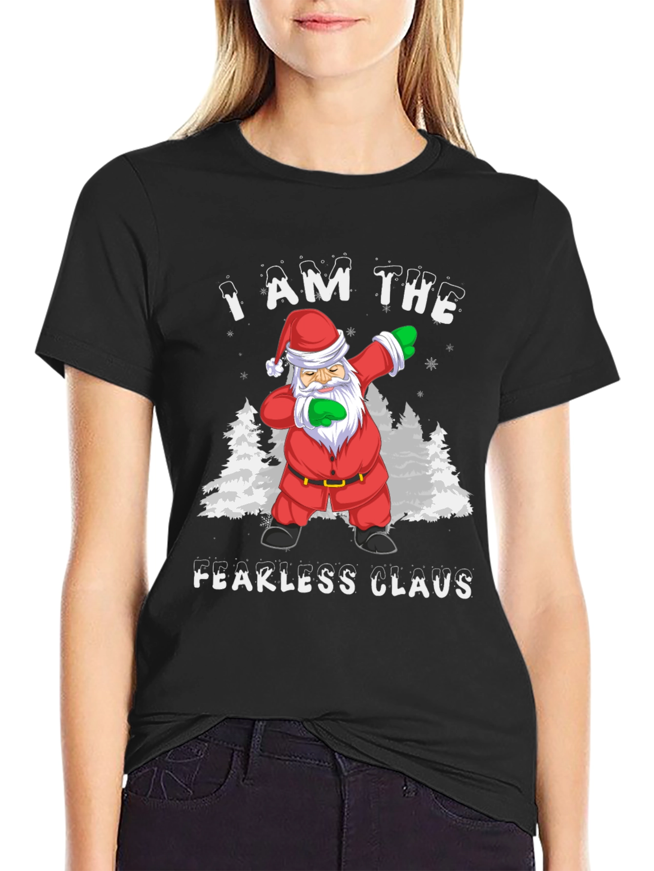 Fearless Claus Dabbing Santa Graphic Tee