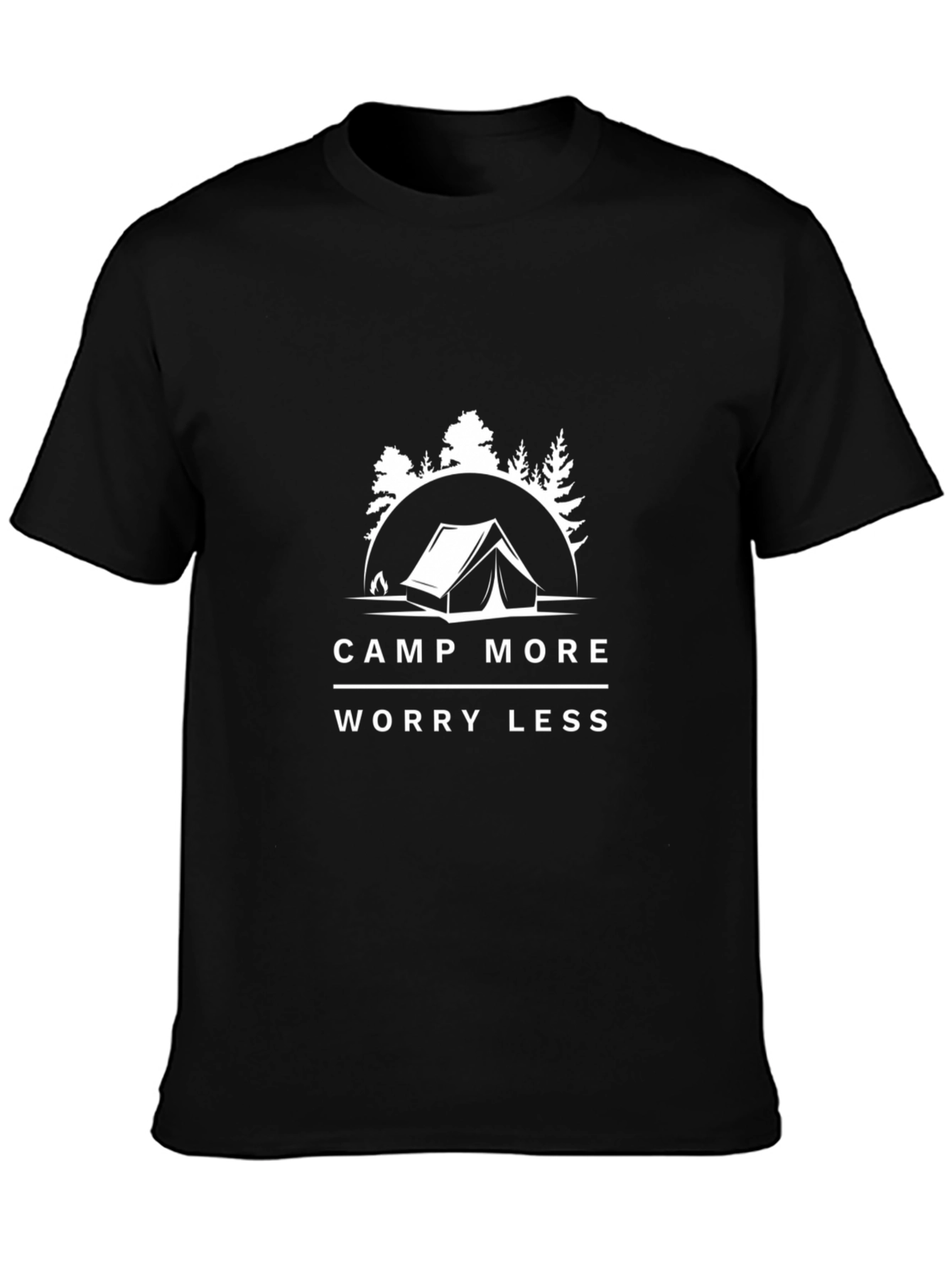 Camp More Worry Less T-Shirt - Black