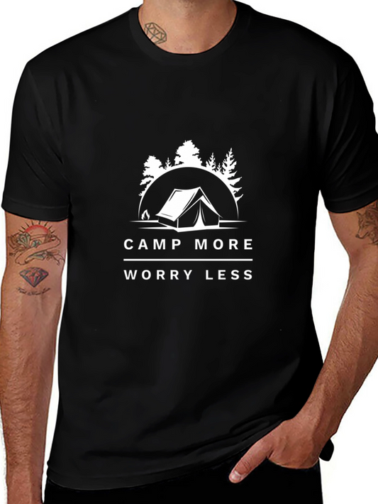Camp More Worry Less T-Shirt - Black