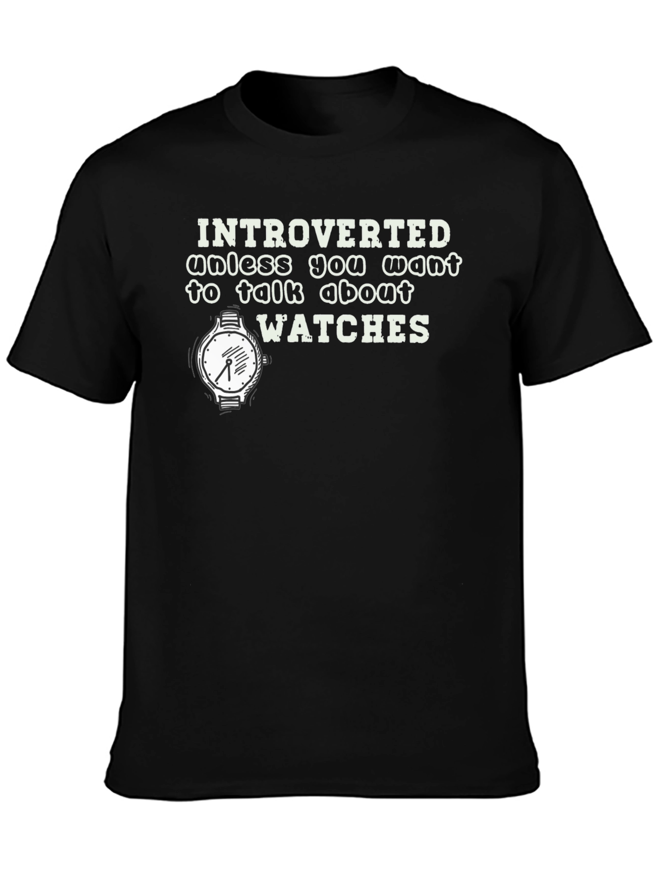 Introverted Watches Graphic Tee - Black Cotton T-Shirt