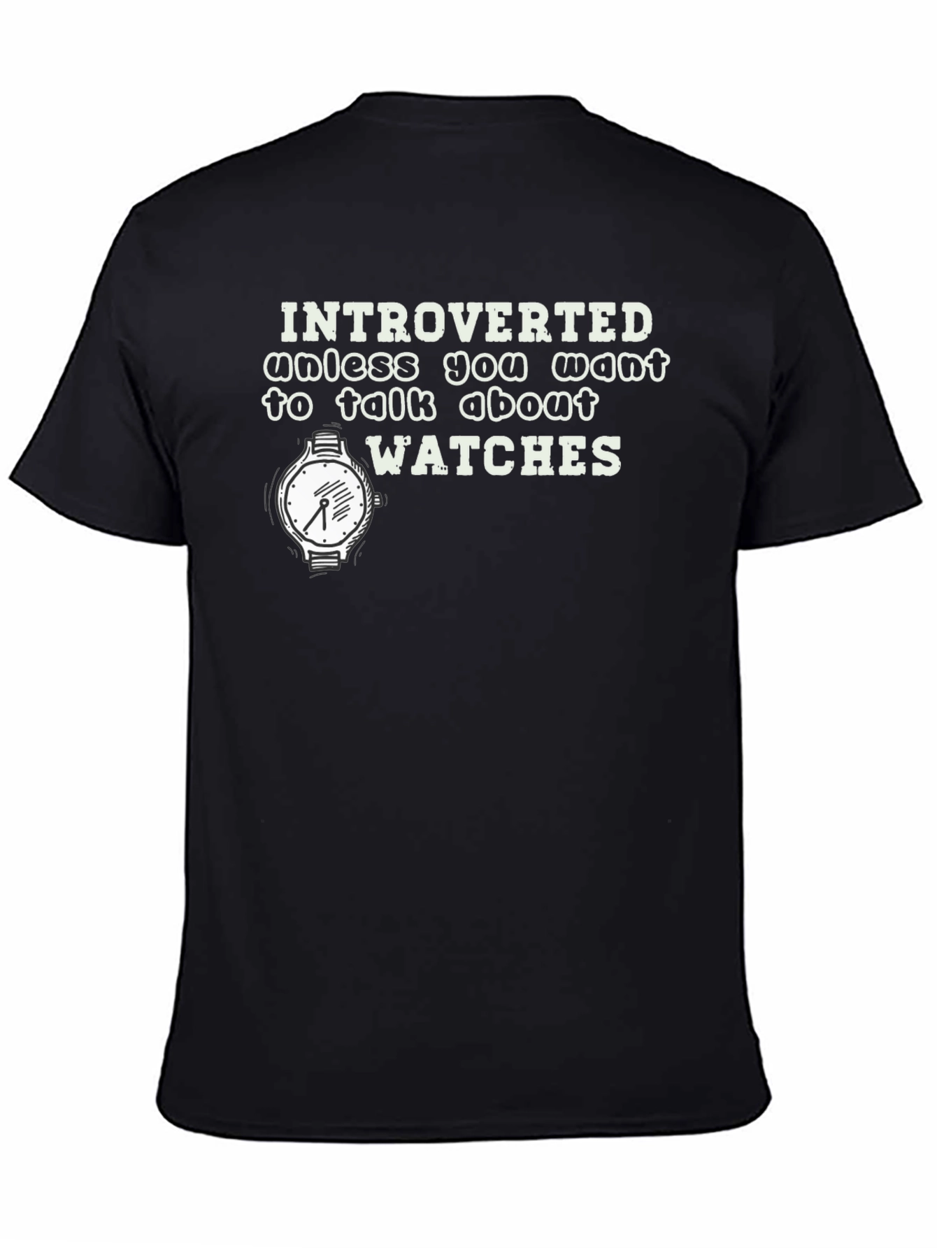 Introverted Watches Graphic Tee - Black Cotton T-Shirt