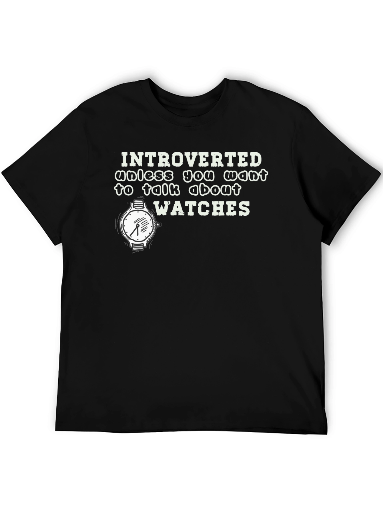 Introverted Watches Graphic Tee - Black Cotton T-Shirt