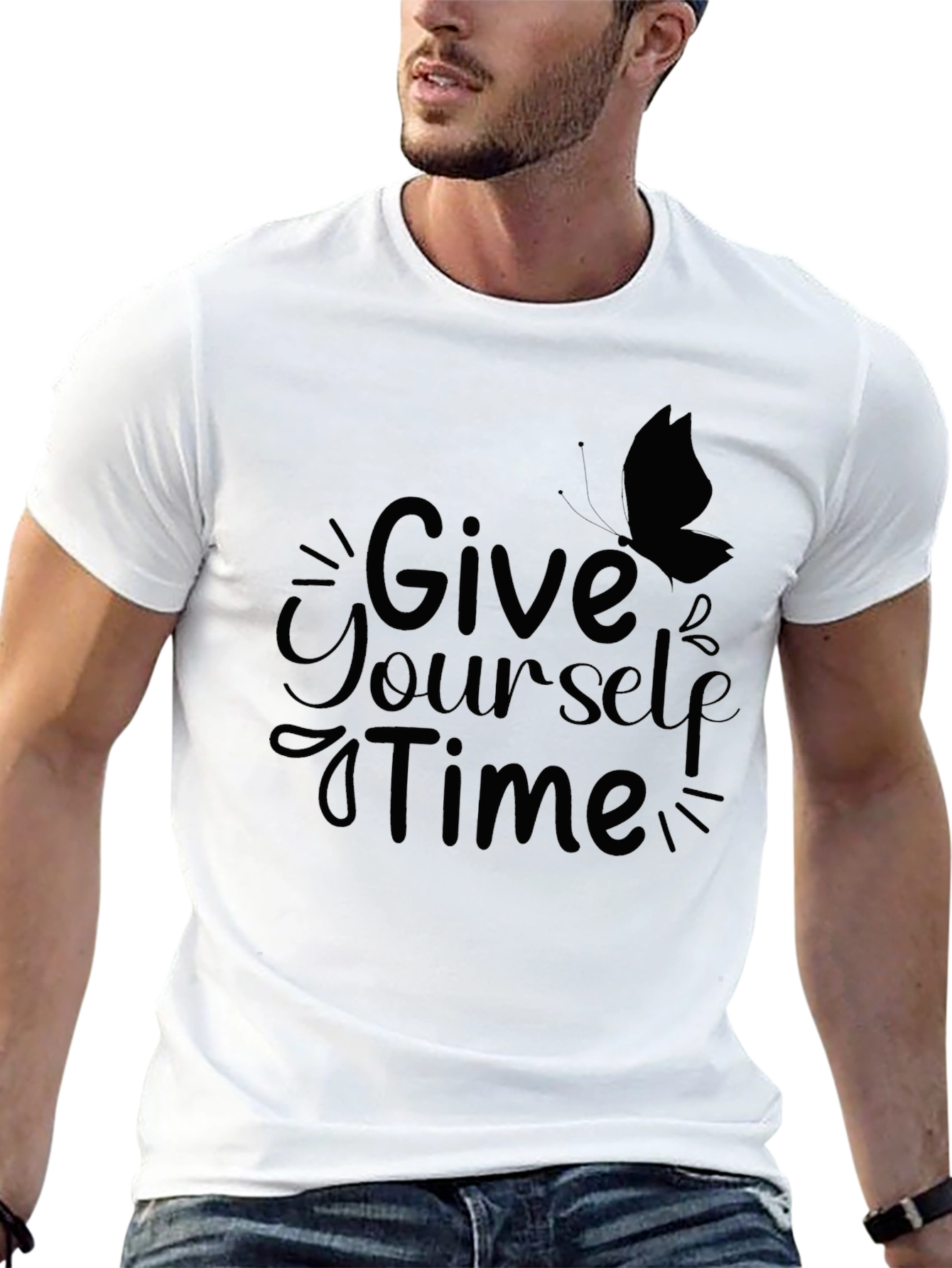 Give Yourself Time T-Shirt - Butterfly Design