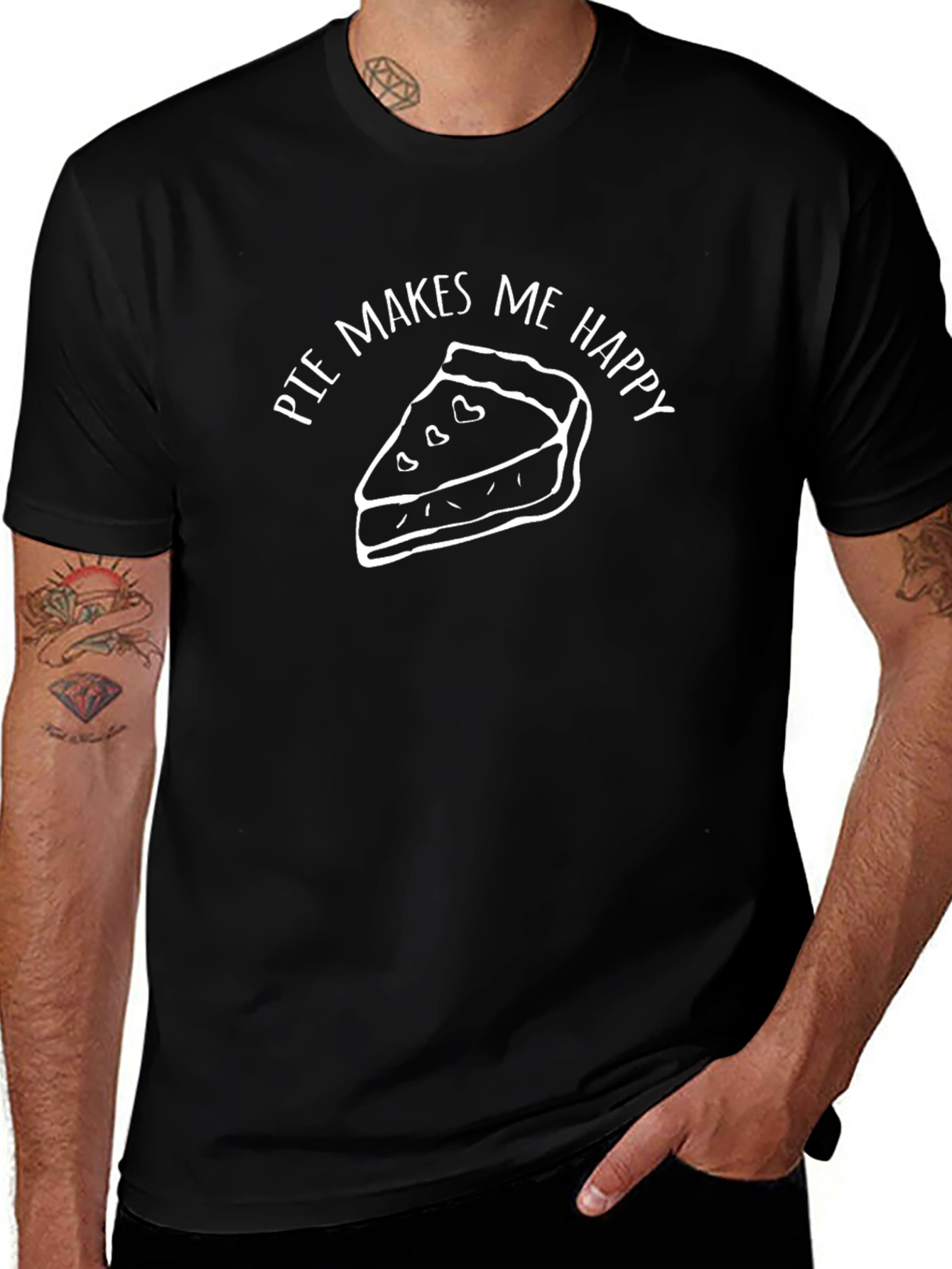 Pie Makes Me Happy T-Shirt - Funny Foodie Tee