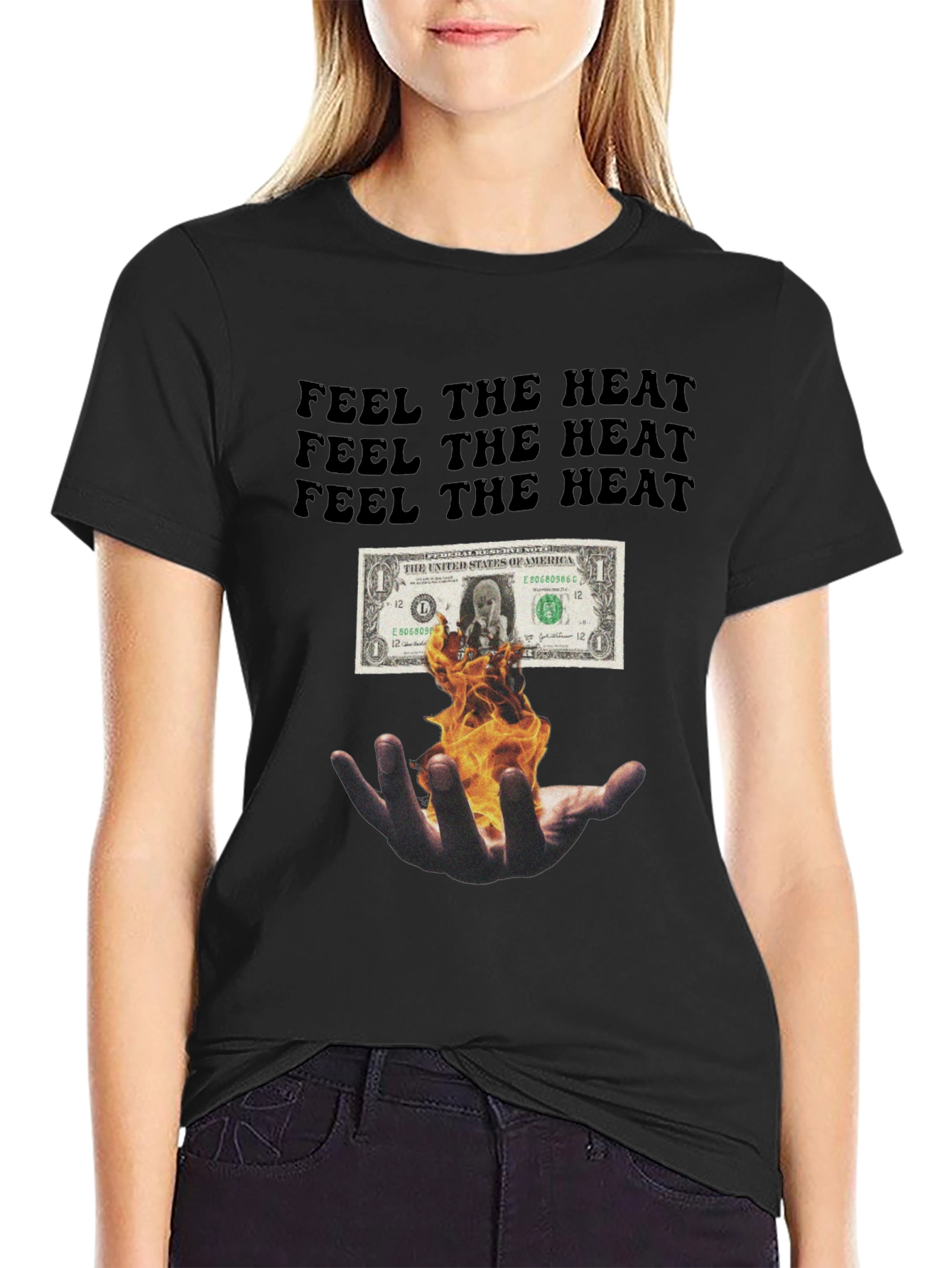 Feel the Heat Graphic Tee - Black