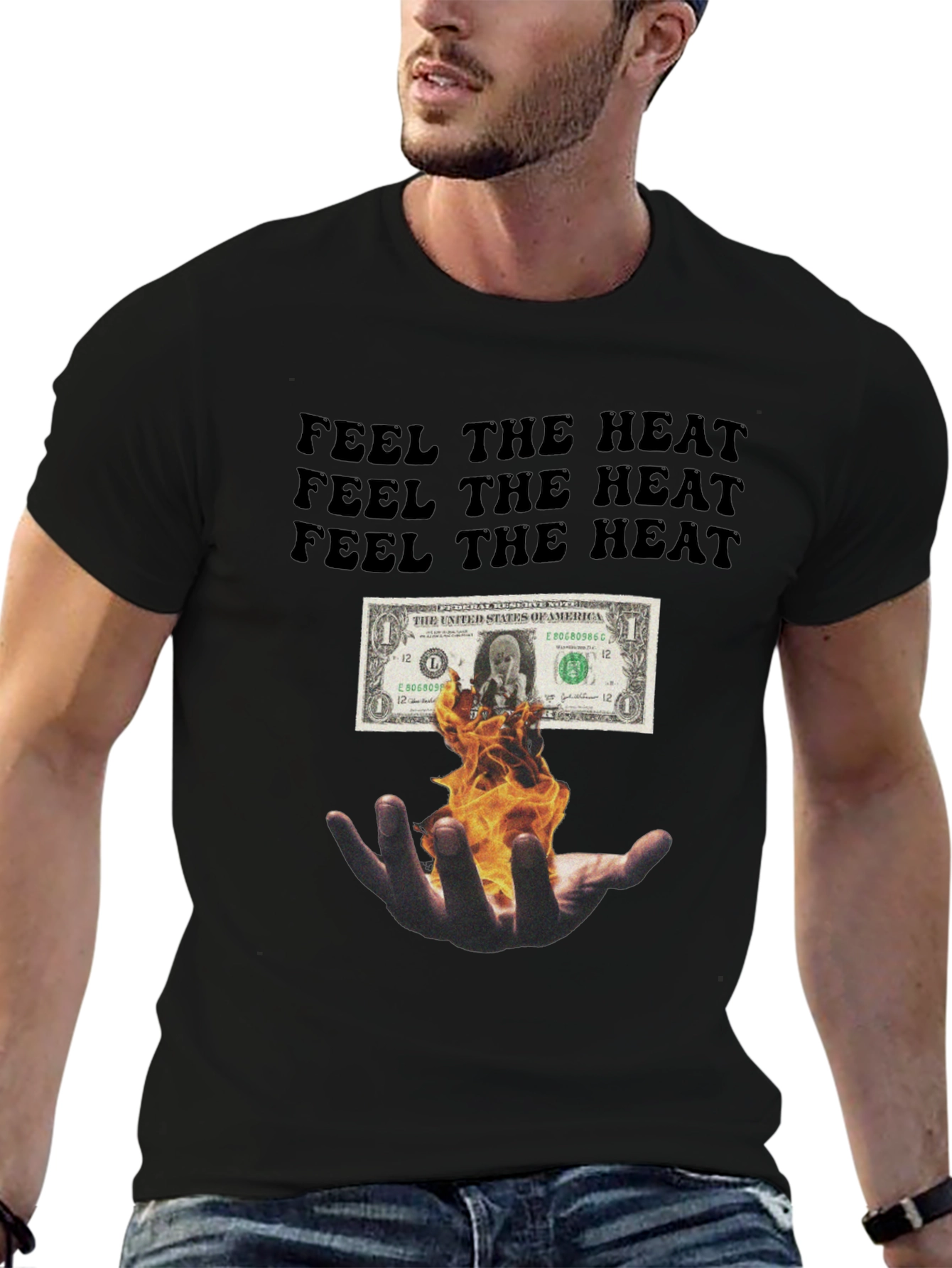 Feel the Heat Graphic Tee - Black