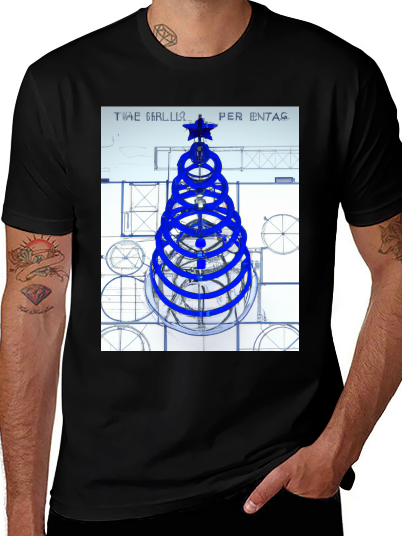 Geometric Christmas Tree Graphic Tee