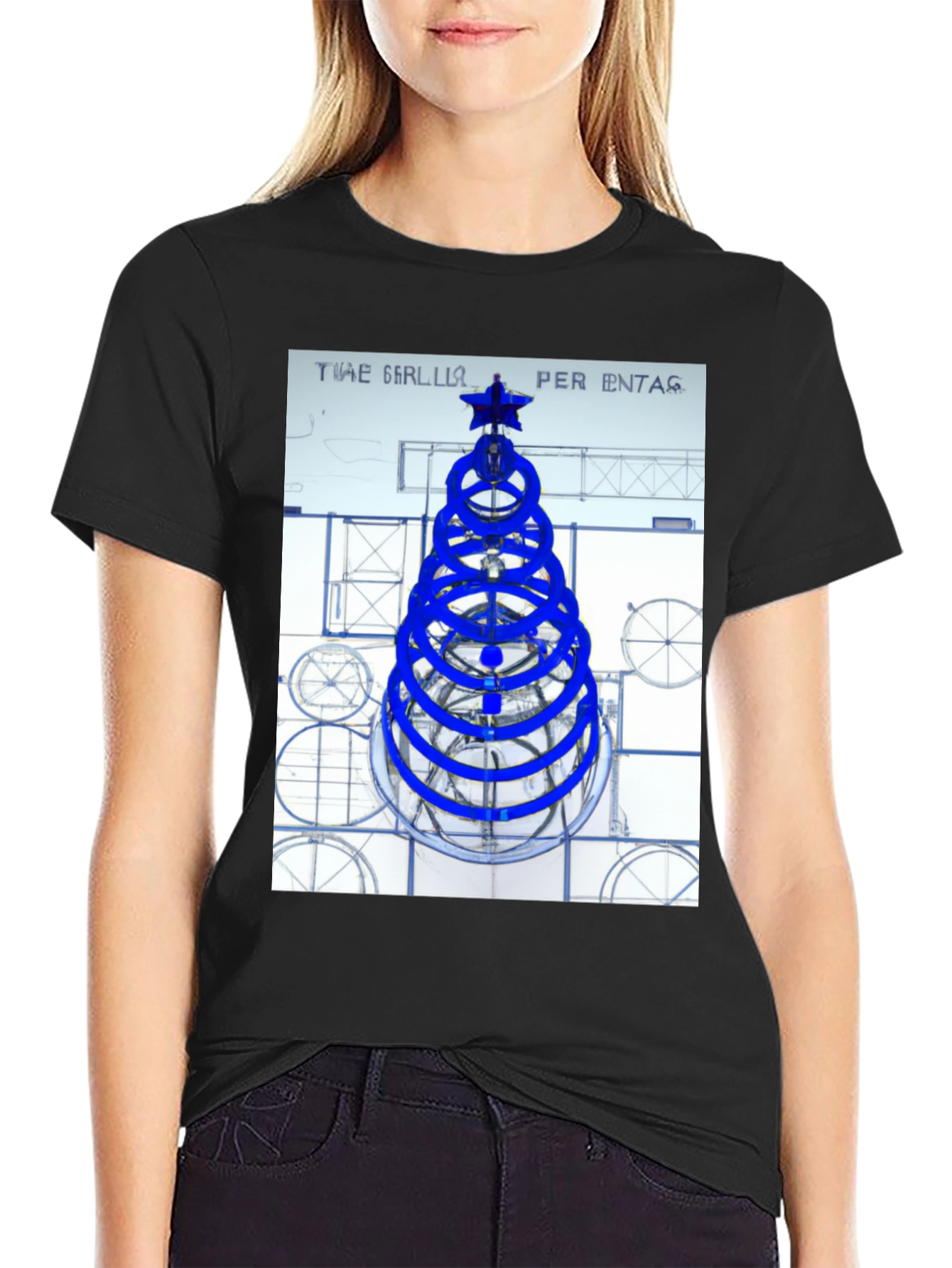 Geometric Christmas Tree Graphic Tee