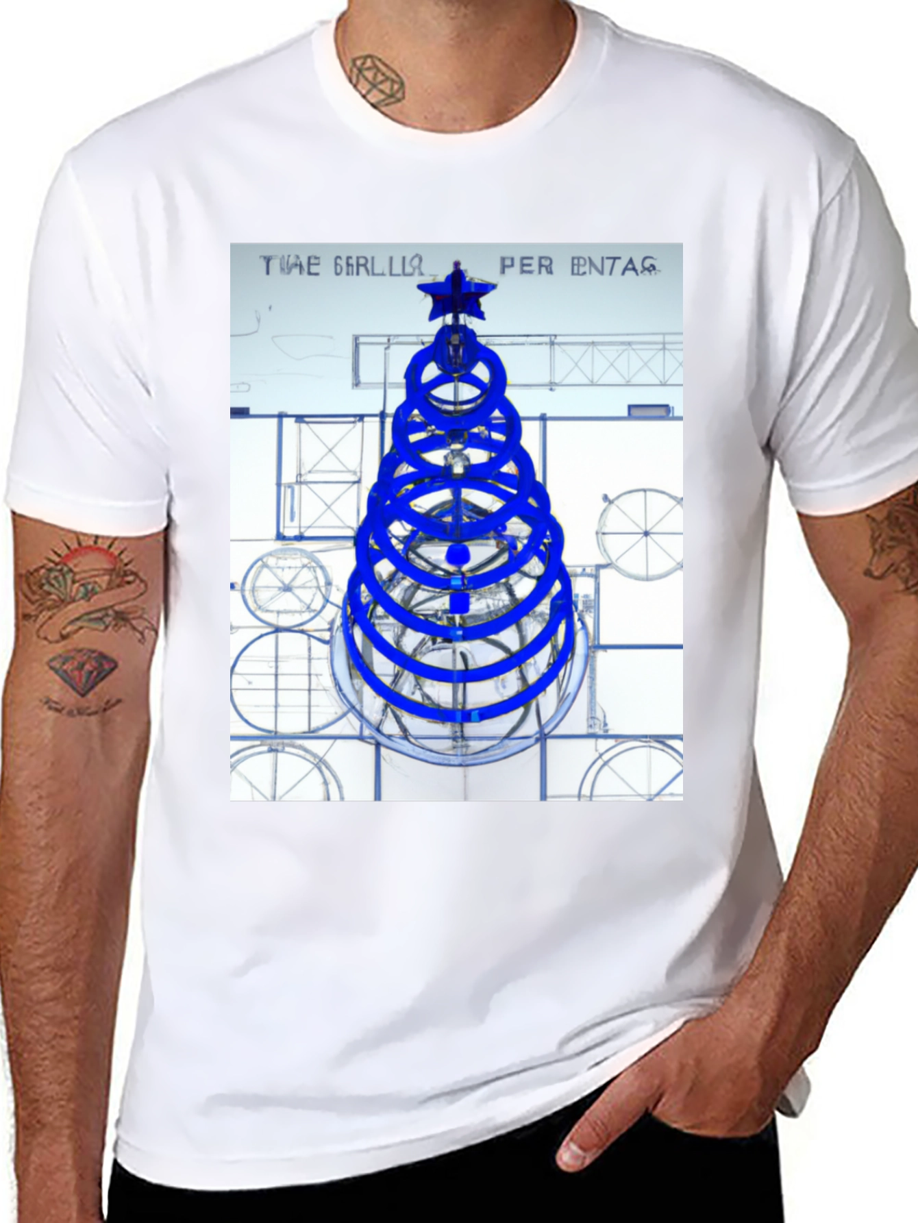 Geometric Christmas Tree Graphic Tee
