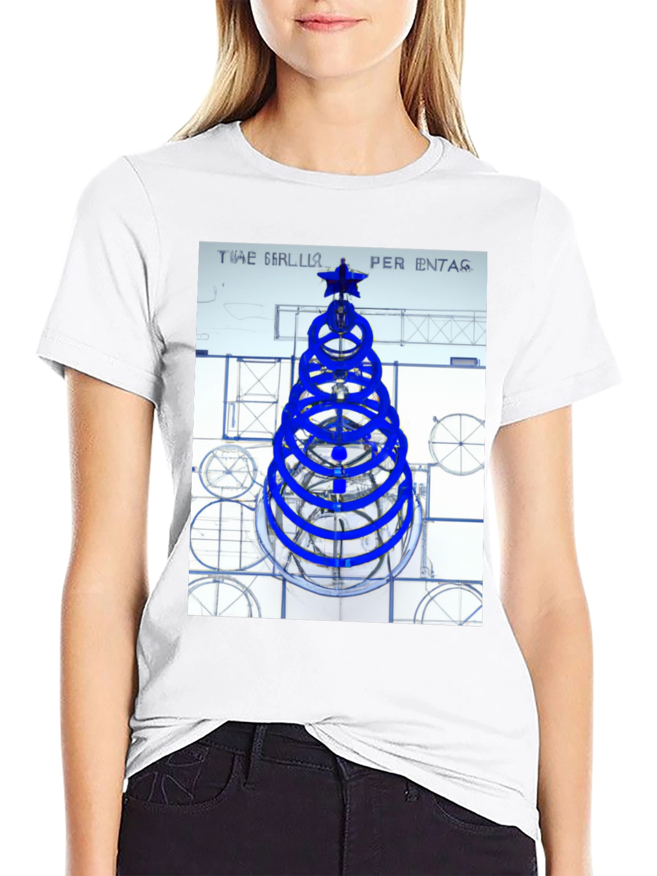 Geometric Christmas Tree Graphic Tee