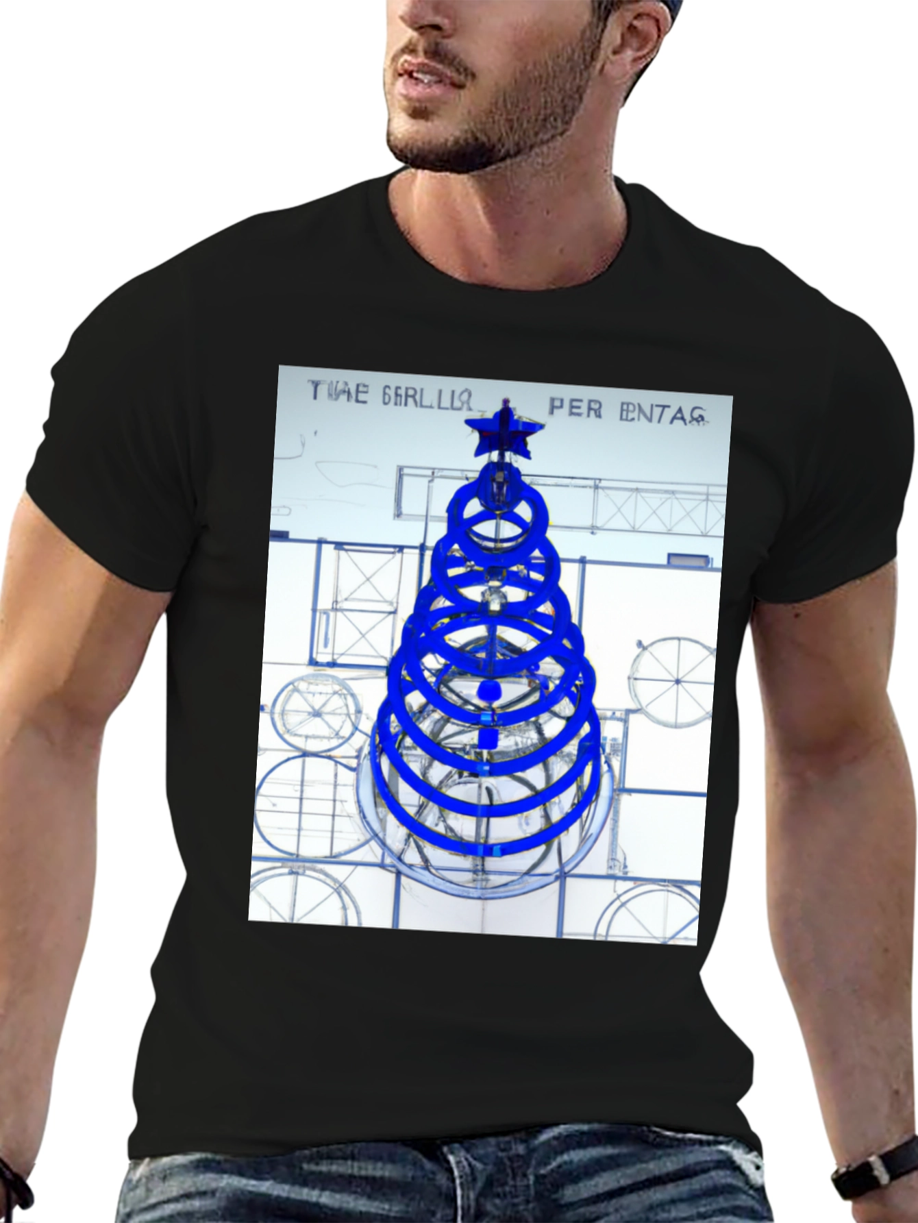 Geometric Christmas Tree Graphic Tee