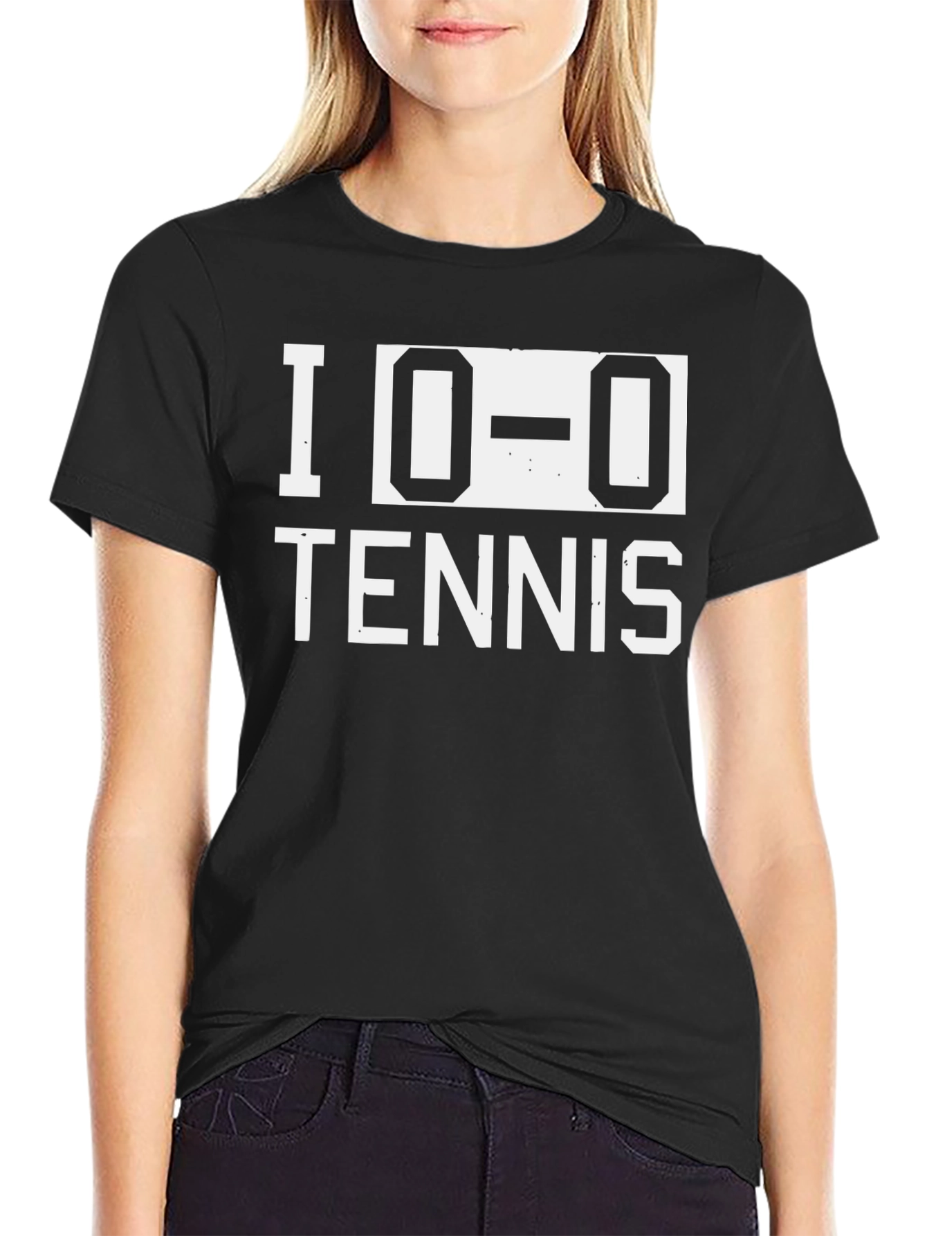 I Love Zero-Zero Tennis Black Graphic Tee