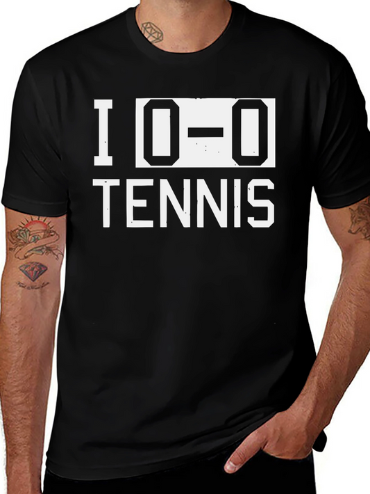 I Love Zero-Zero Tennis Black Graphic Tee