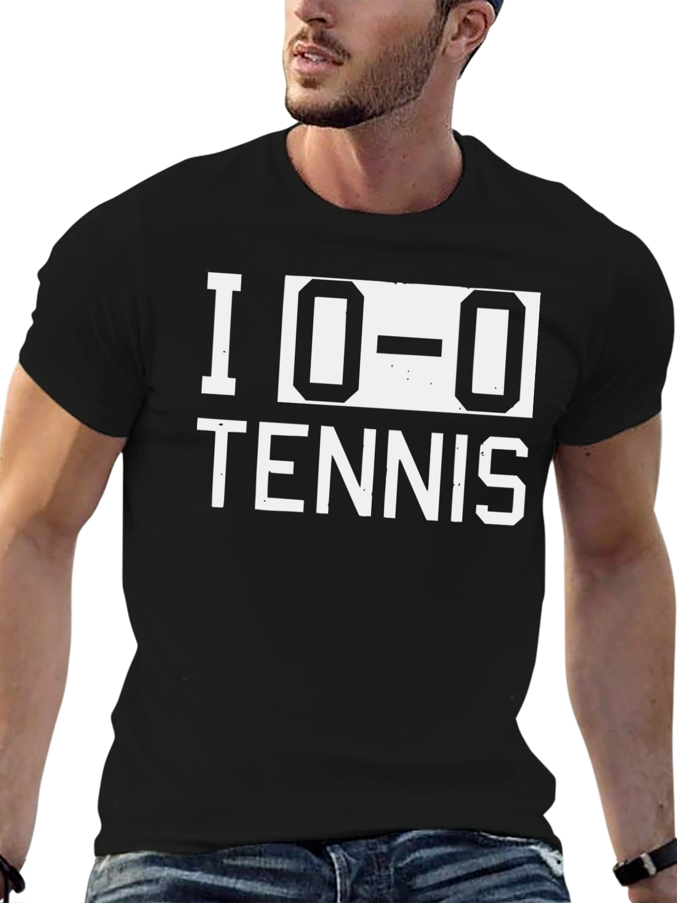 I Love Zero-Zero Tennis Black Graphic Tee