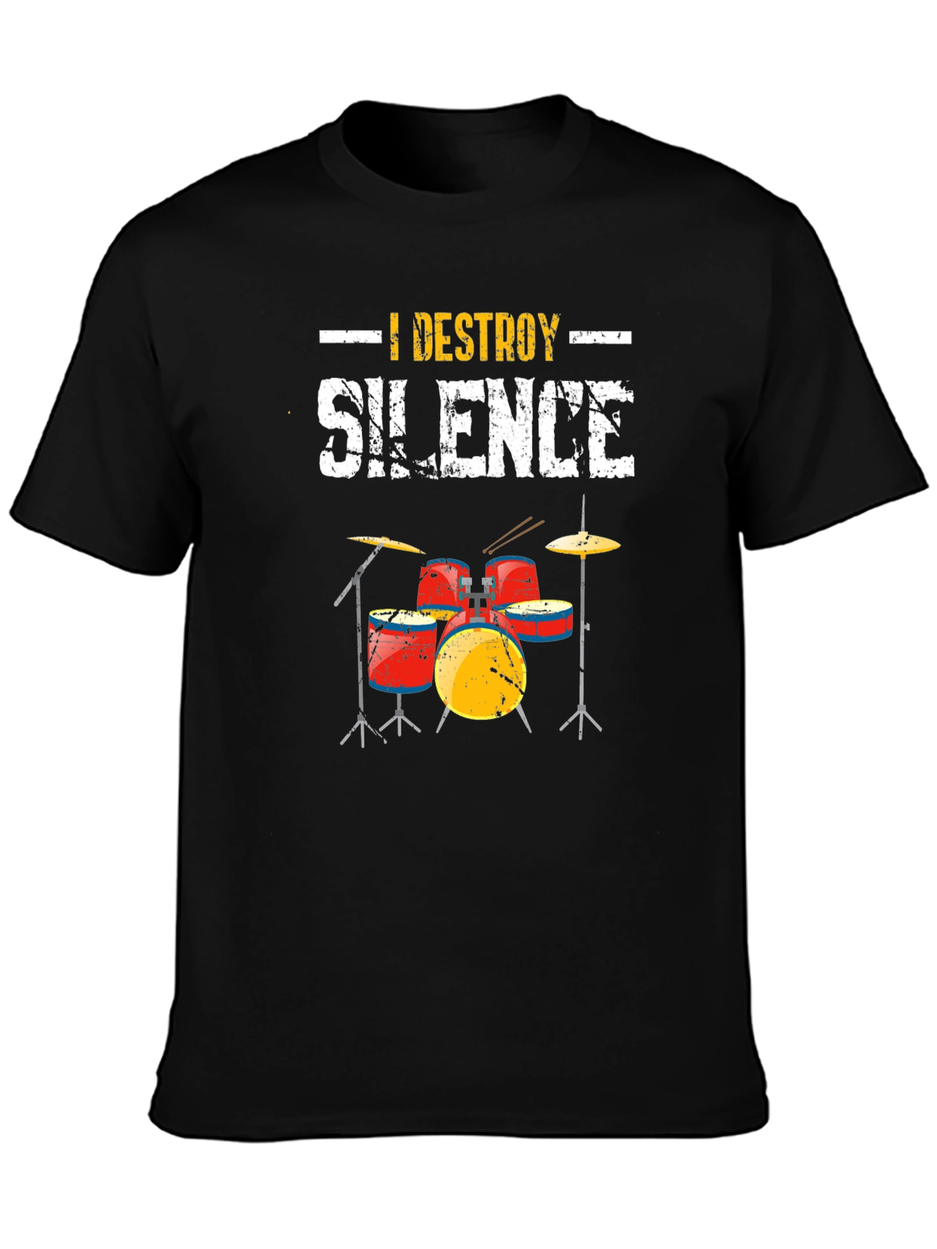 I Destroy Silence Drummer T-Shirt - Music Lover