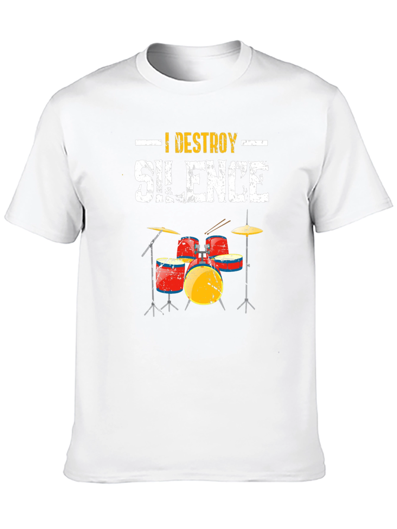 I Destroy Silence Drummer T-Shirt - Music Lover