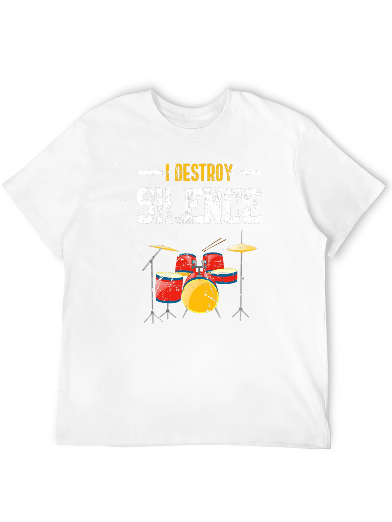 I Destroy Silence Drummer T-Shirt - Music Lover