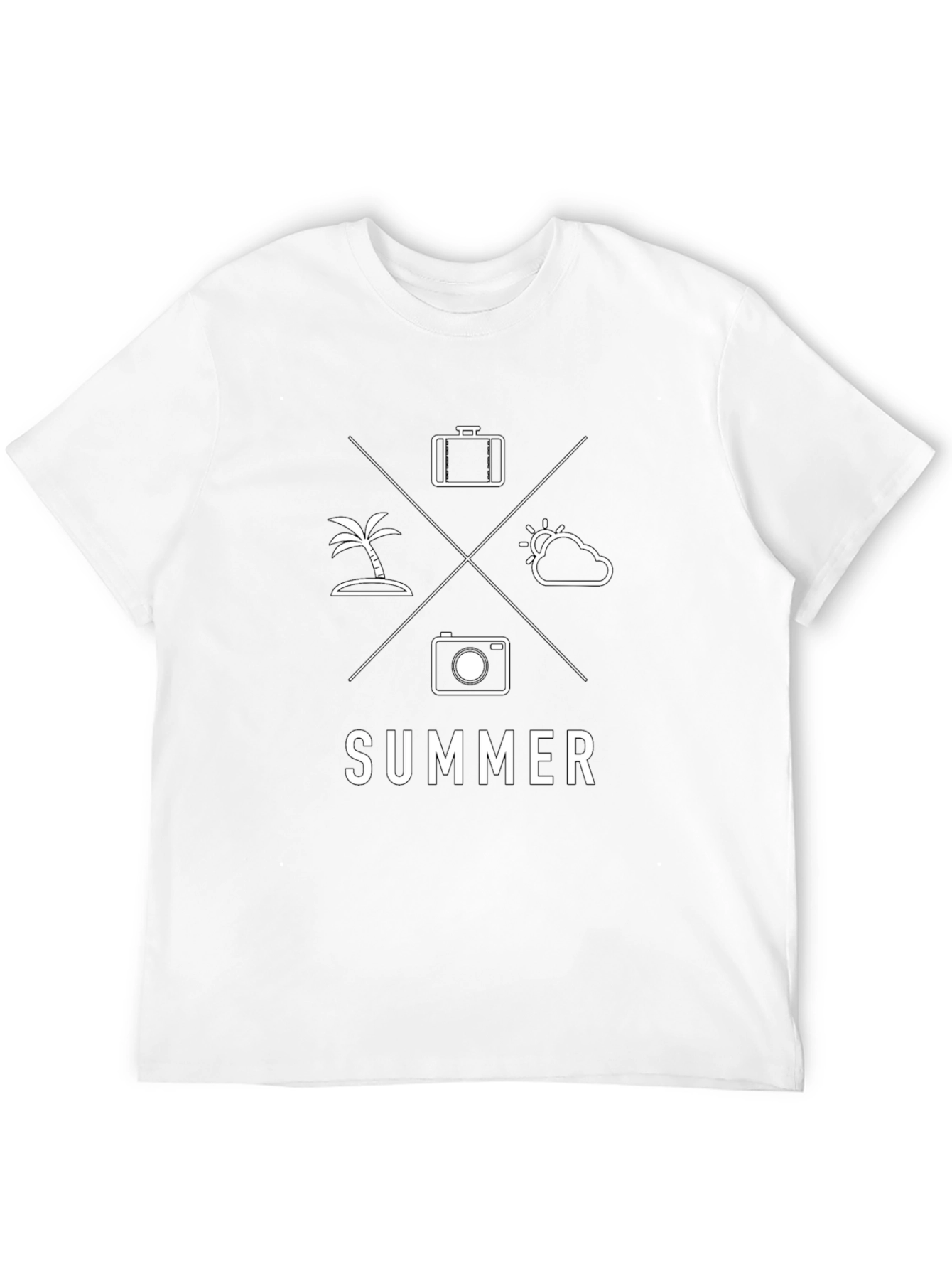 Summer Vacation Graphic Tee - Black Short Sleeve