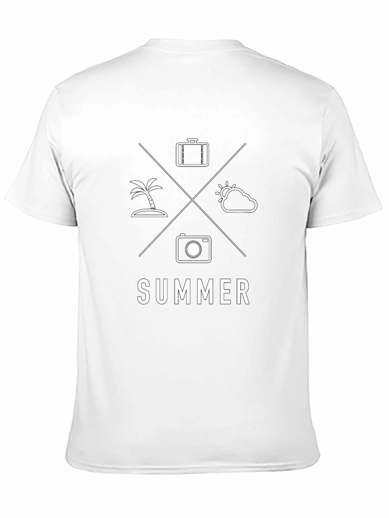 Summer Vacation Graphic Tee - Black Short Sleeve