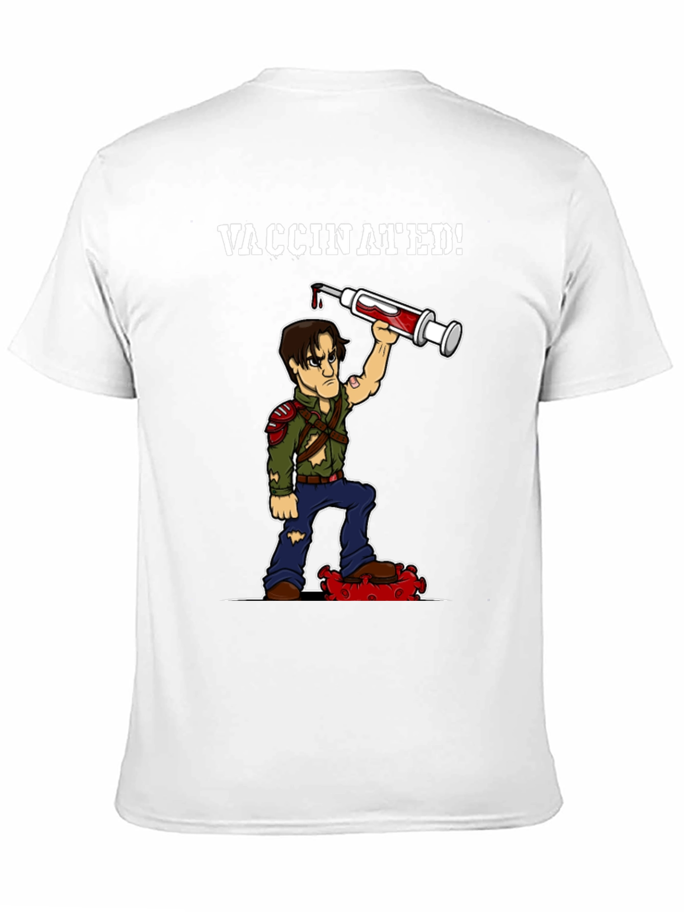 Vaccinated Cartoon Graphic T-Shirt