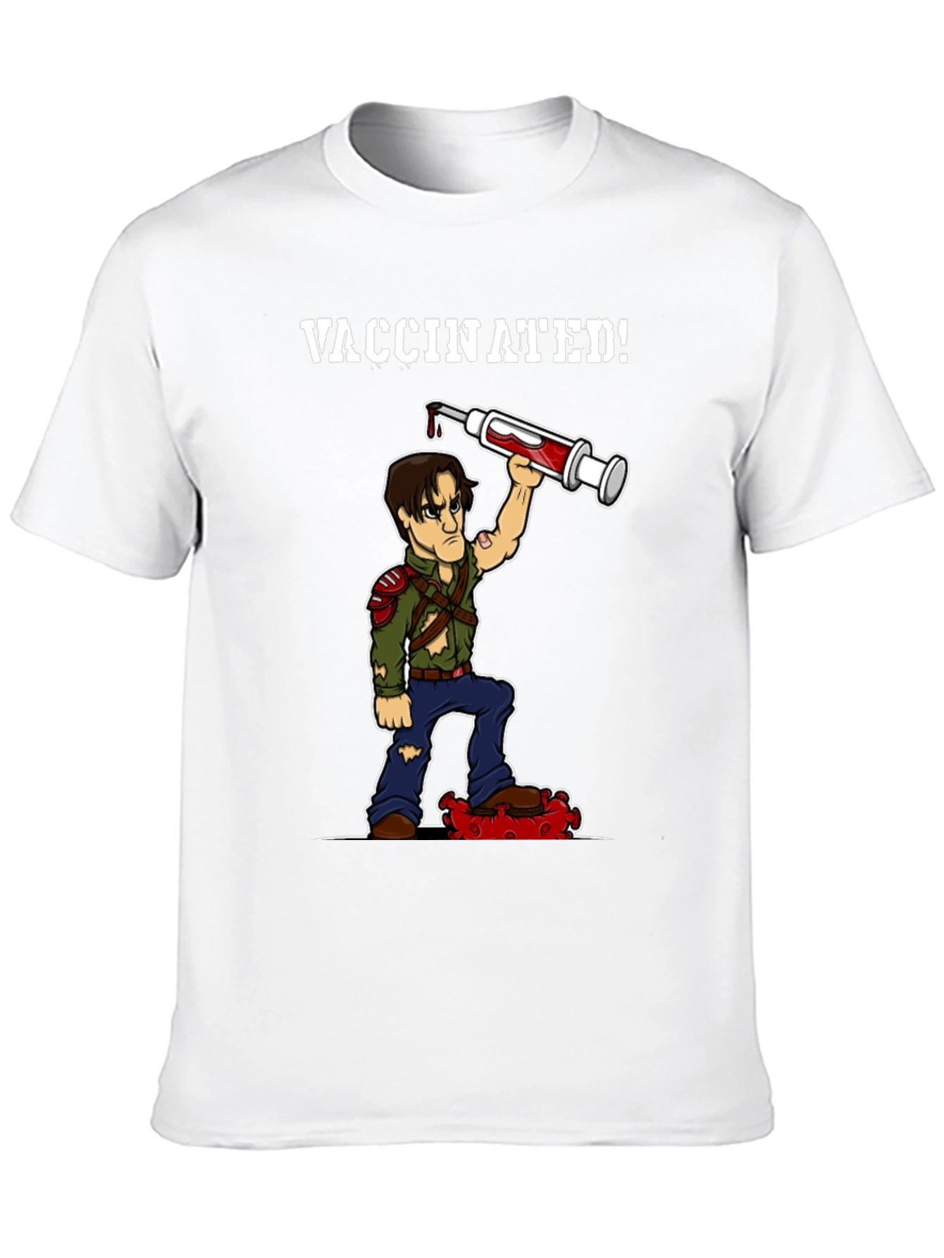 Vaccinated Cartoon Graphic T-Shirt