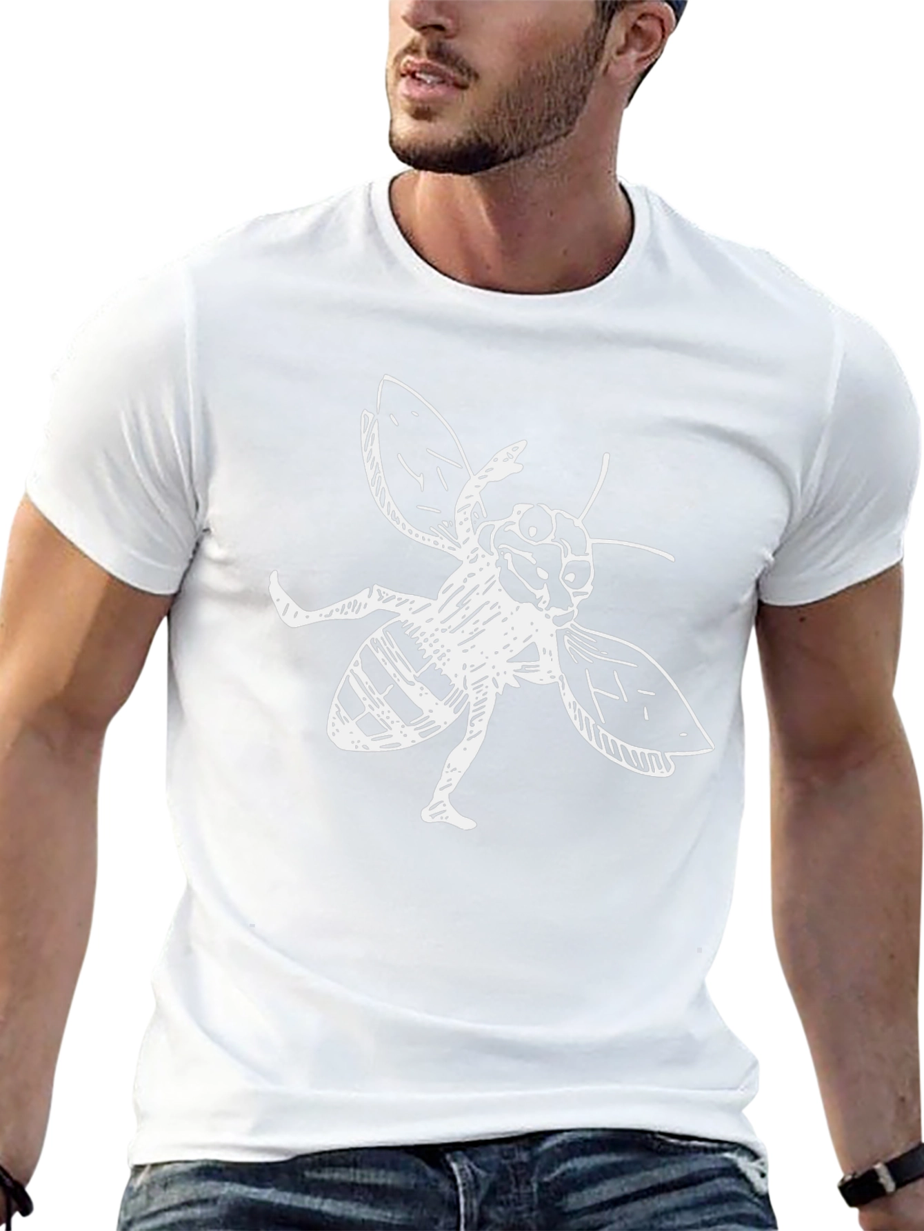 Cartoon Bee Graphic Black T-Shirt