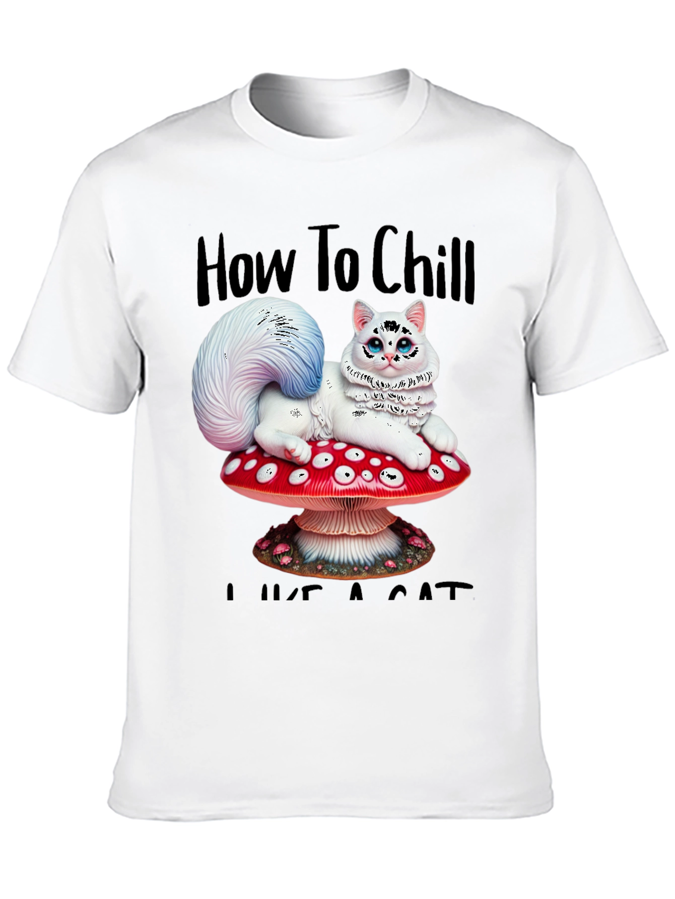Chill Like a Cat Tee - Mushroom Cat T-Shirt