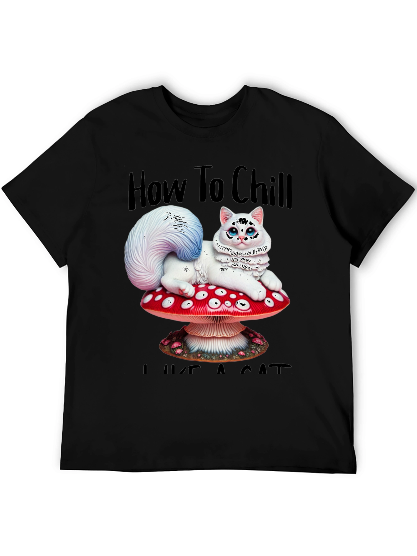 Chill Like a Cat Tee - Mushroom Cat T-Shirt