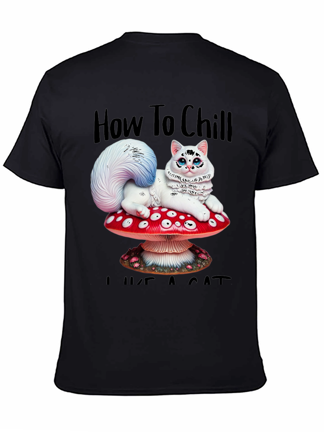 Chill Like a Cat Tee - Mushroom Cat T-Shirt