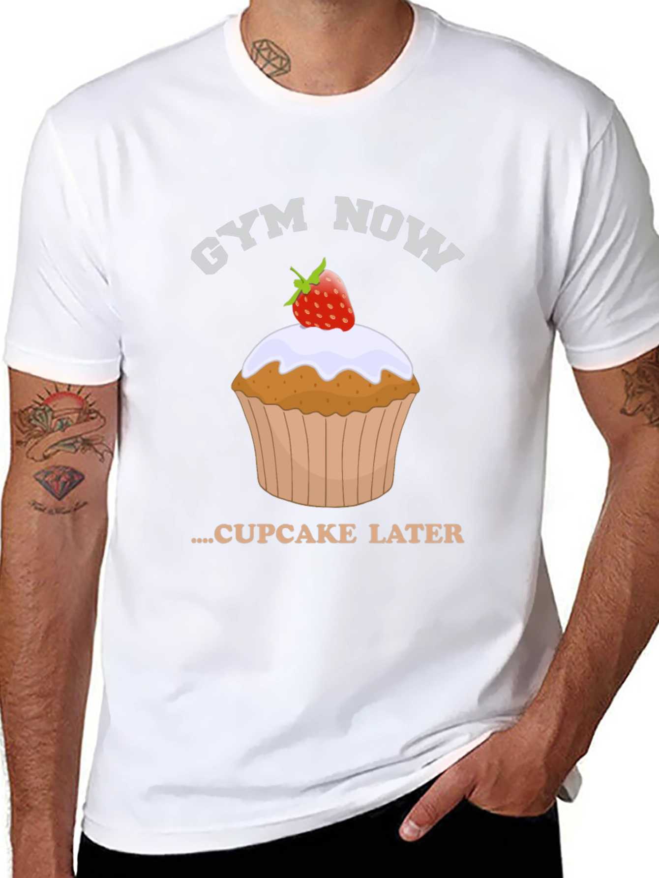 Gym Now Cupcake Later Graphic Tee