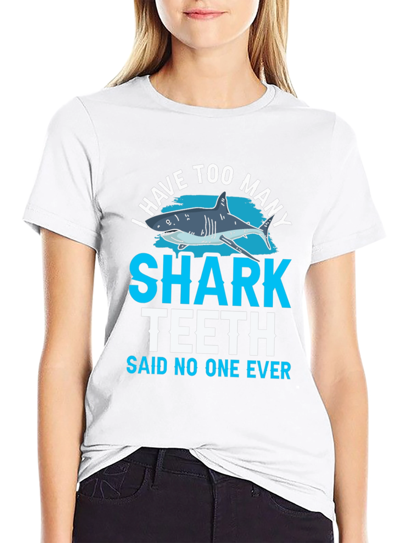 Shark Teeth Graphic T-Shirt - Funny Shark Lover Tee