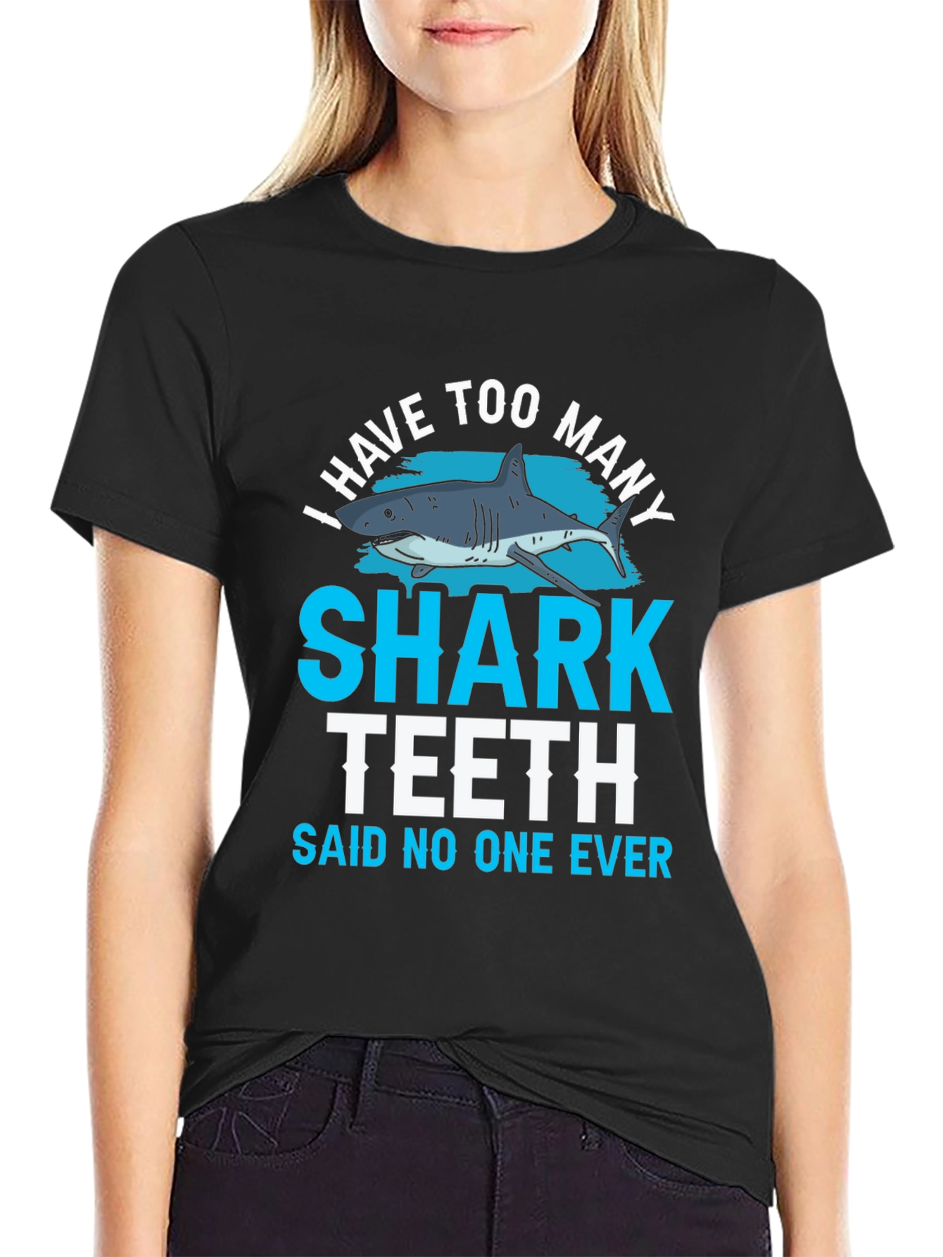 Shark Teeth Graphic T-Shirt - Funny Shark Lover Tee