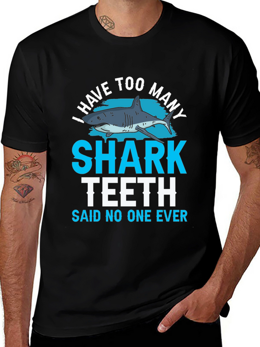 Shark Teeth Graphic T-Shirt - Funny Shark Lover Tee