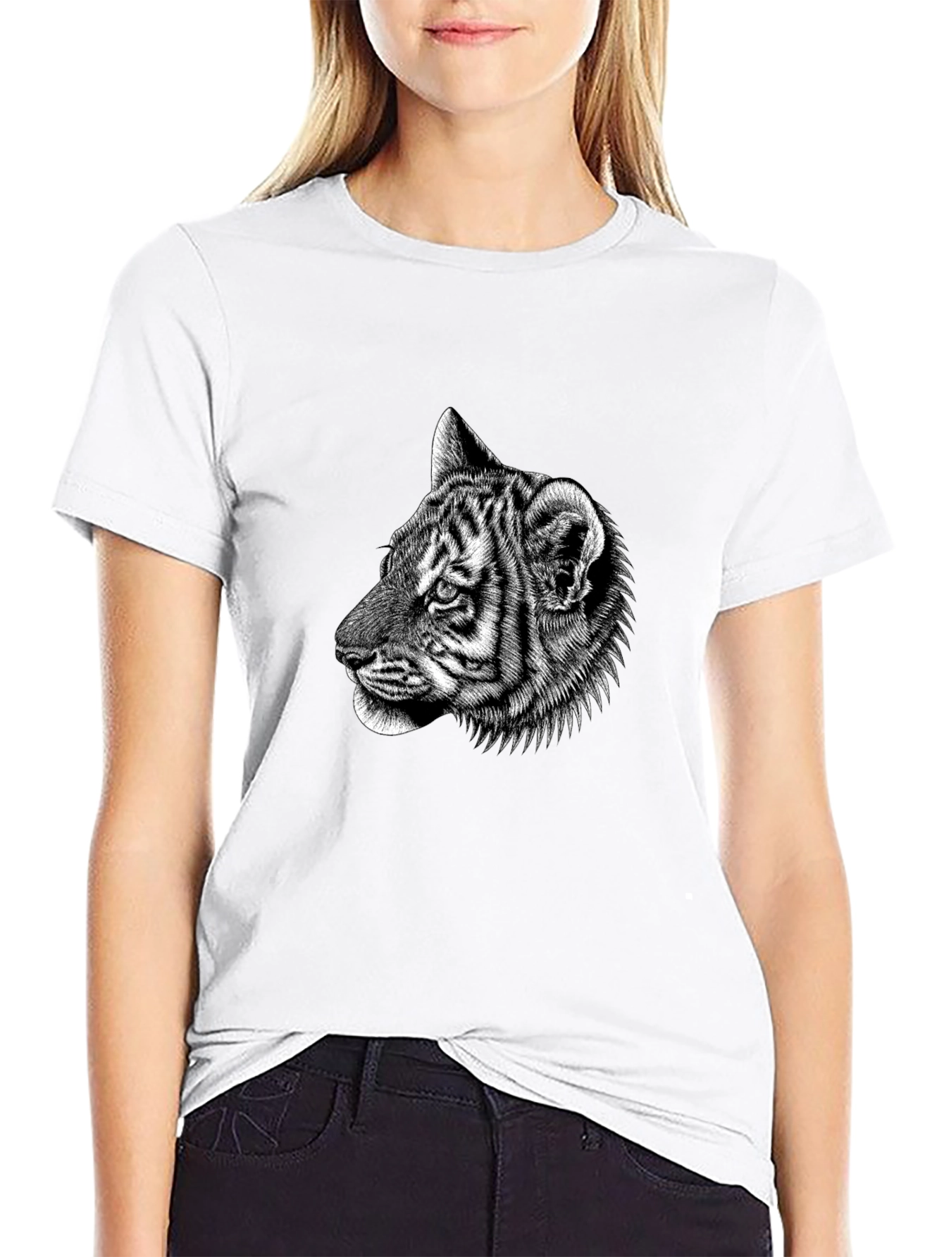 Tiger Graphic Black T-Shirt - Animal Lover Tee