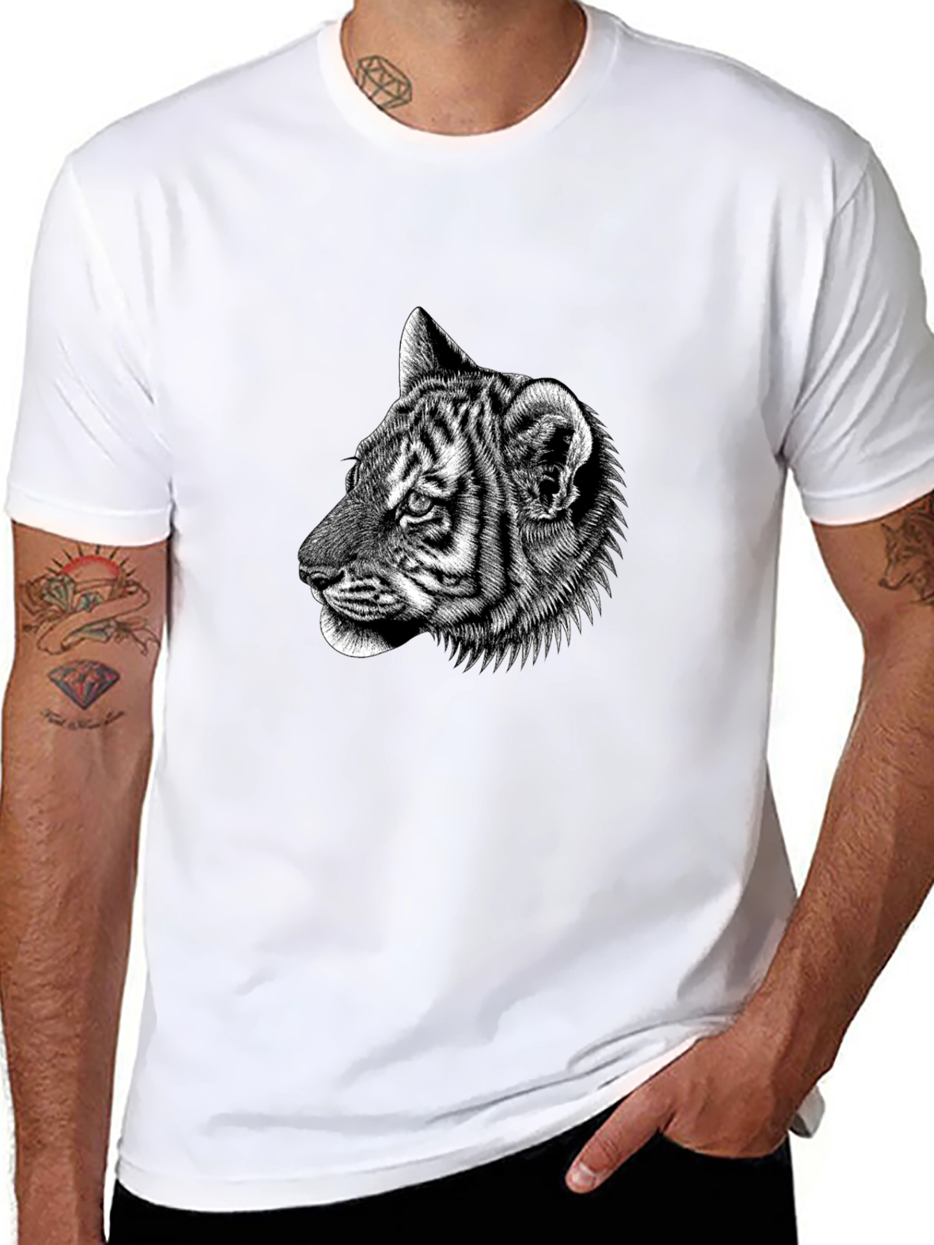 Tiger Graphic Black T-Shirt - Animal Lover Tee