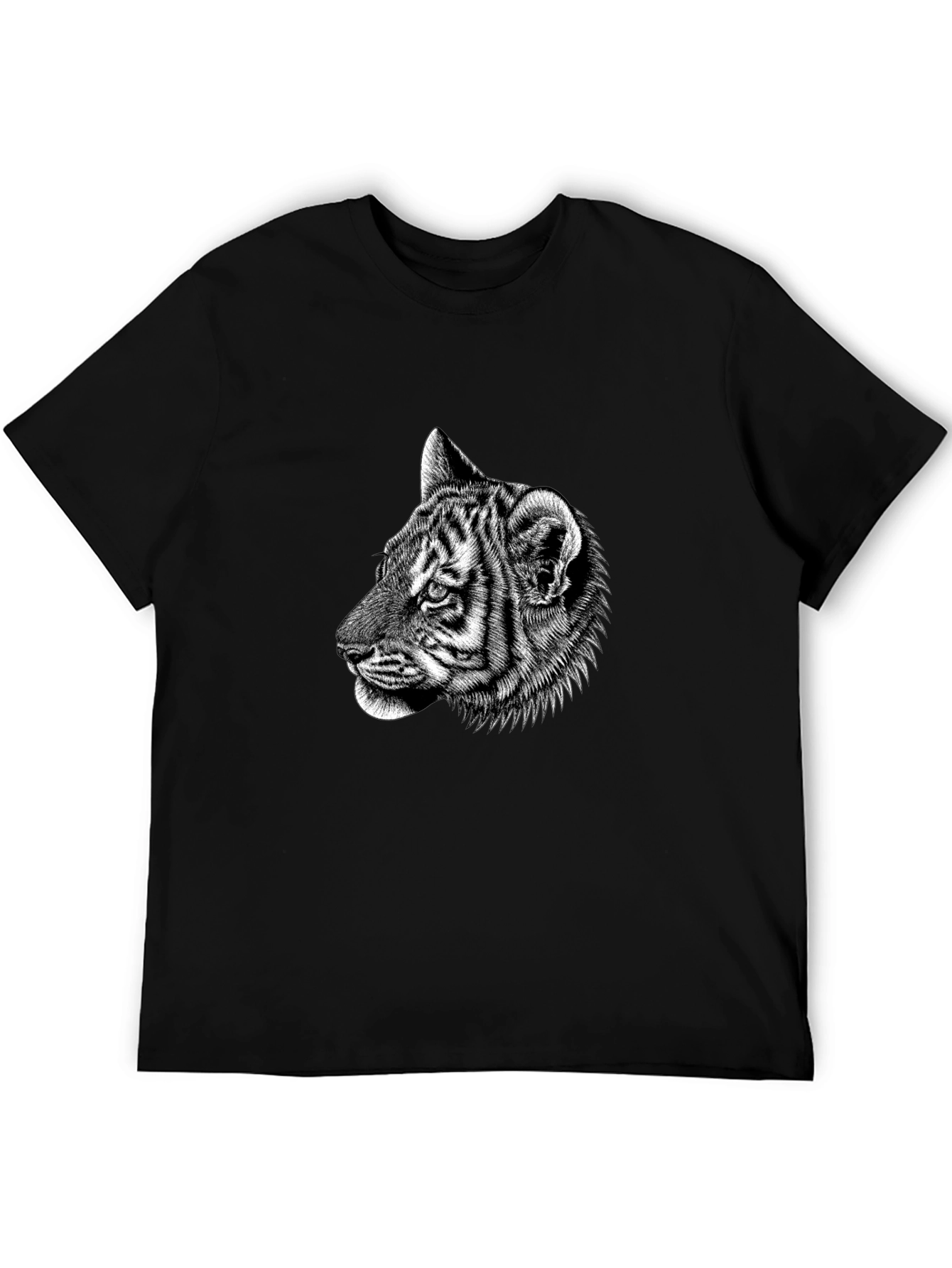 Tiger Graphic Black T-Shirt - Animal Lover Tee