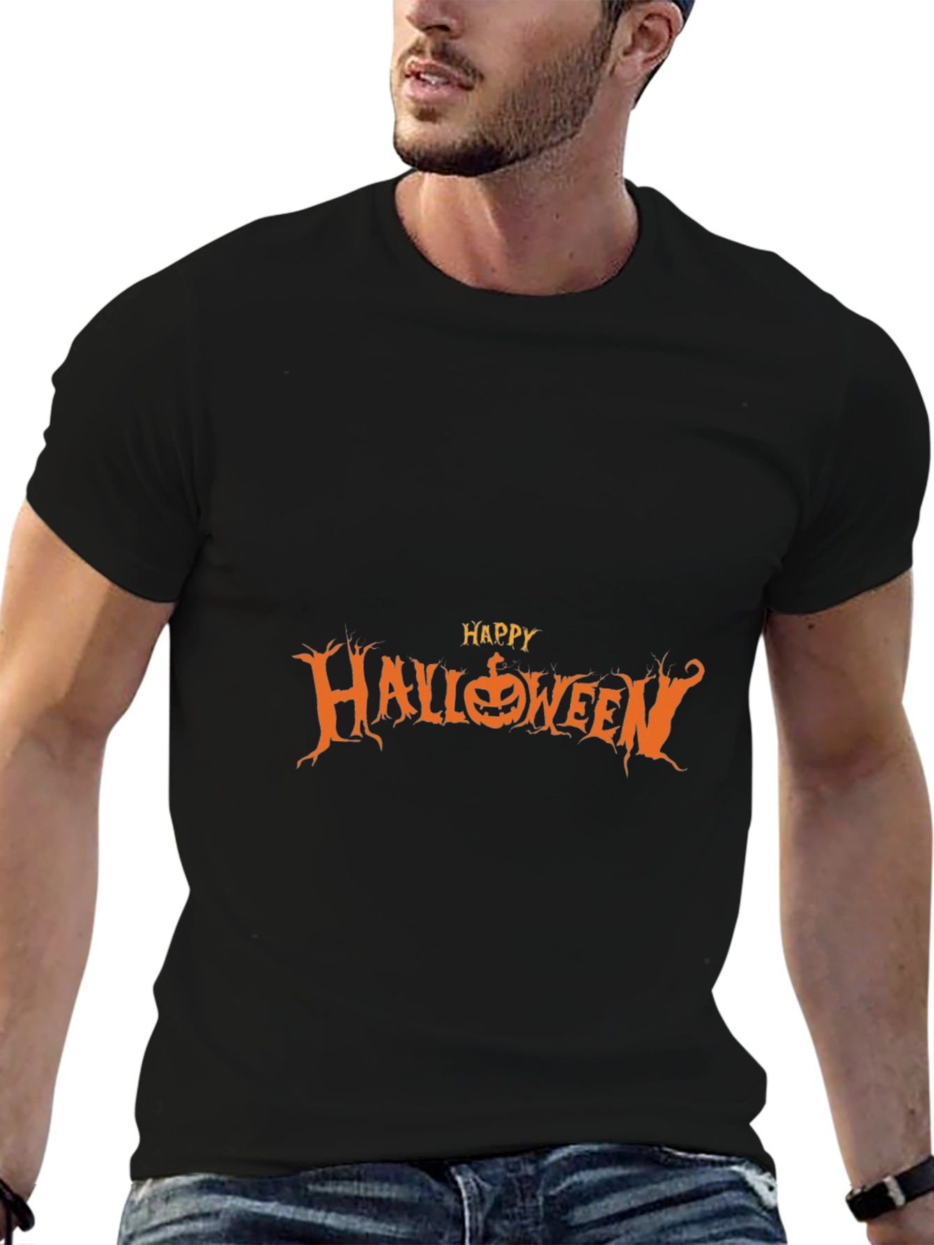 Happy Halloween Graphic Tee - Black