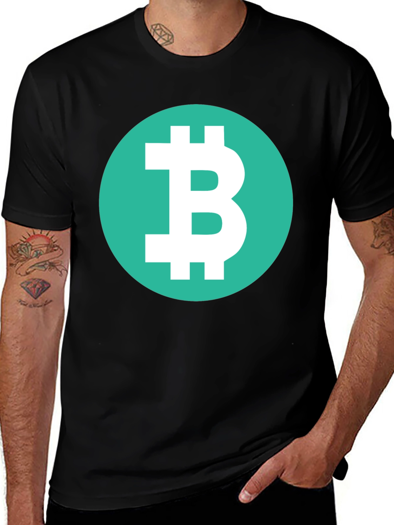 Bitcoin Symbol Graphic Tee - Black