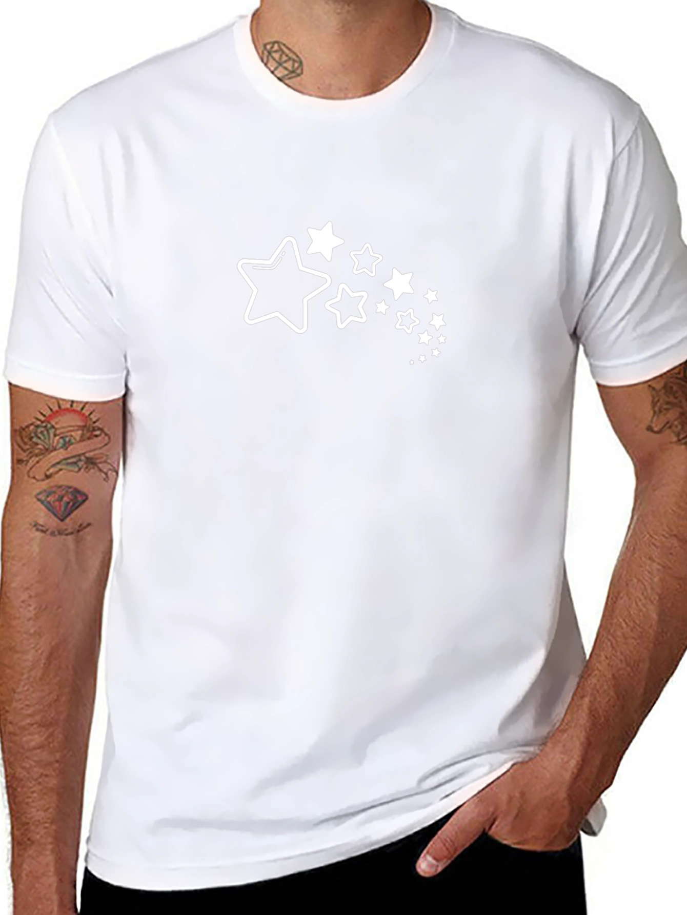 Stylish Black T-Shirt with Star Design