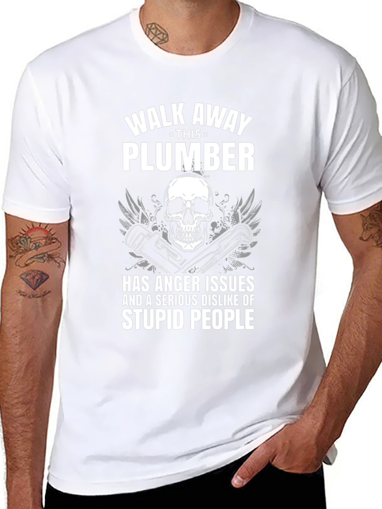 Plumber with Anger Issues Black Graphic T-Shirt